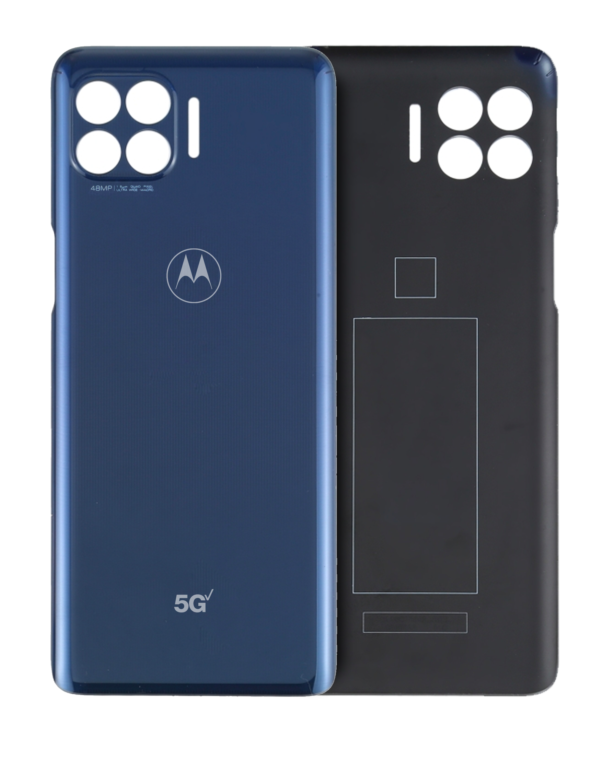 Back Cover Glass Compatible For Motorola One 5G (Xt2075-1 / Xt2075-2 / 2020) (Verizon Model) (Official - Not Aftermarket) (Prussian Blue)
