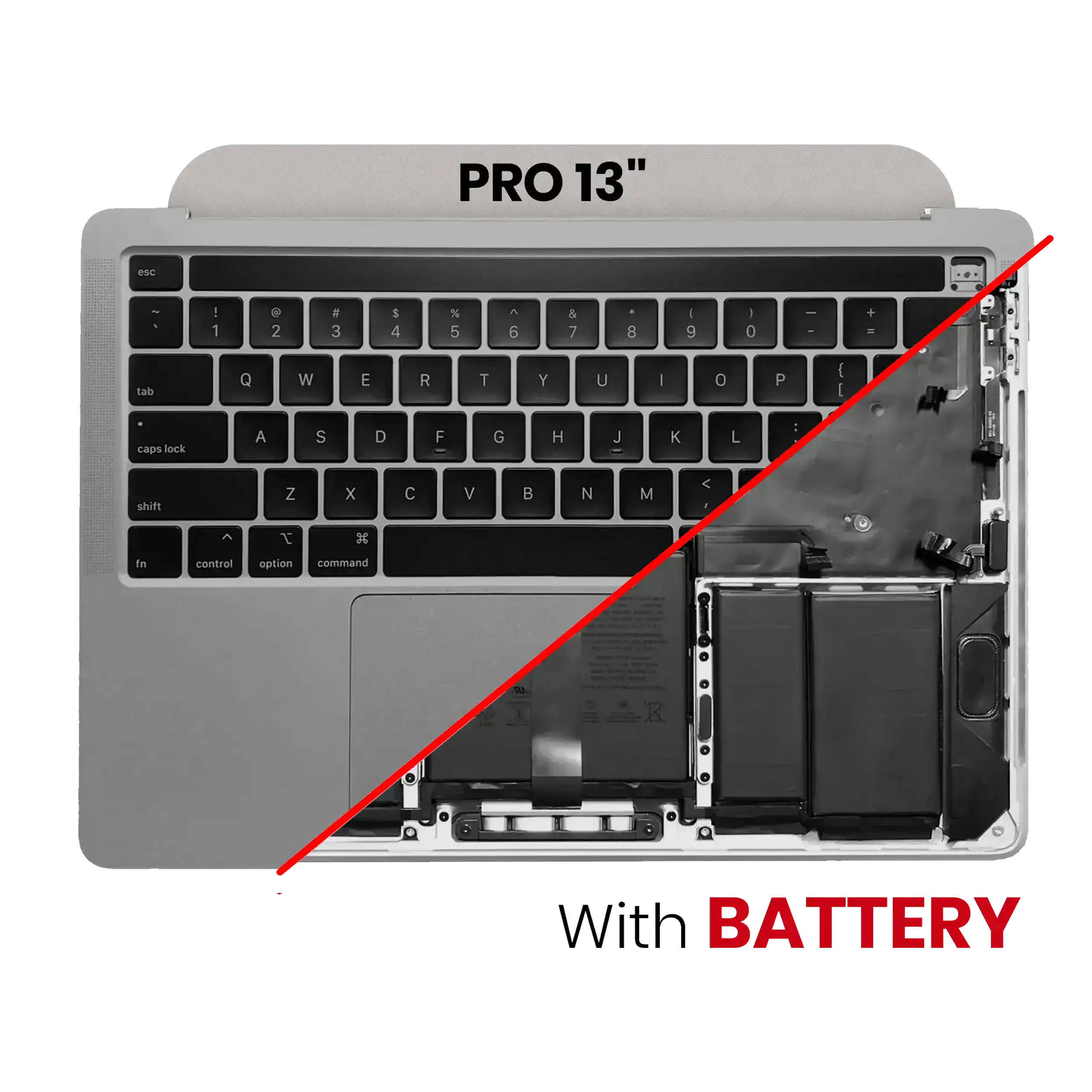 Top Case Assembly With Battery And Keyboard Compatible For Macbook Pro 13" (A2251 / Mid 2020) (Us Keyboard)(Used  Pull: Grade A) (Space Gray)