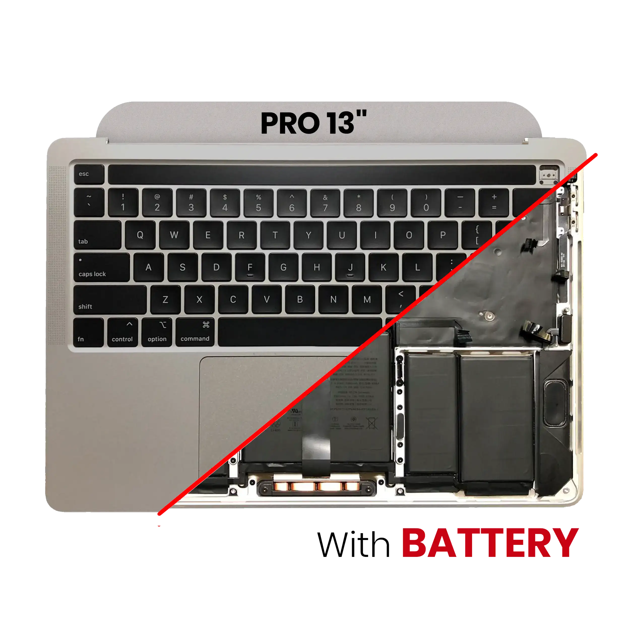 Top Case Assembly With Battery And Keyboard Compatible For Macbook Pro 13" (A2251 / Mid 2020) (Us Keyboard) (Space Gray)