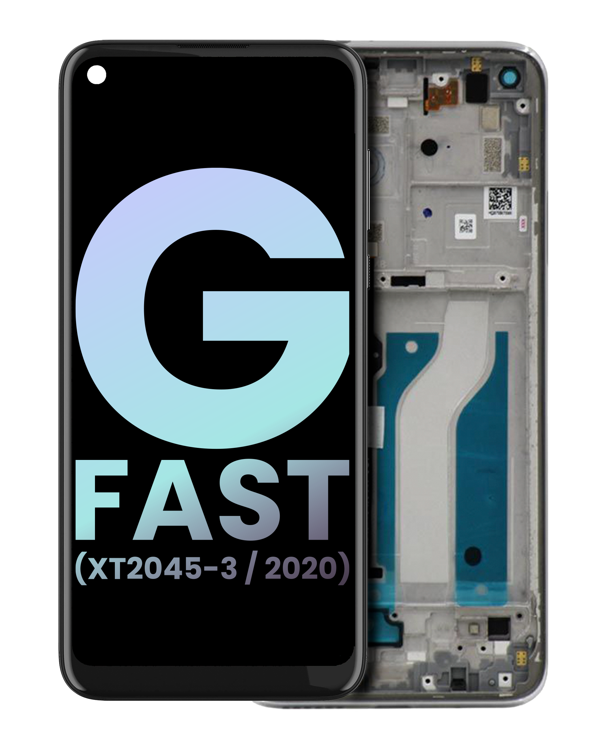 Lcd Assembly With Frame Compatible For Motorola Moto G Fast (Xt2045-3 / 2020) (Official - Not Aftermarket) (Pearl White)