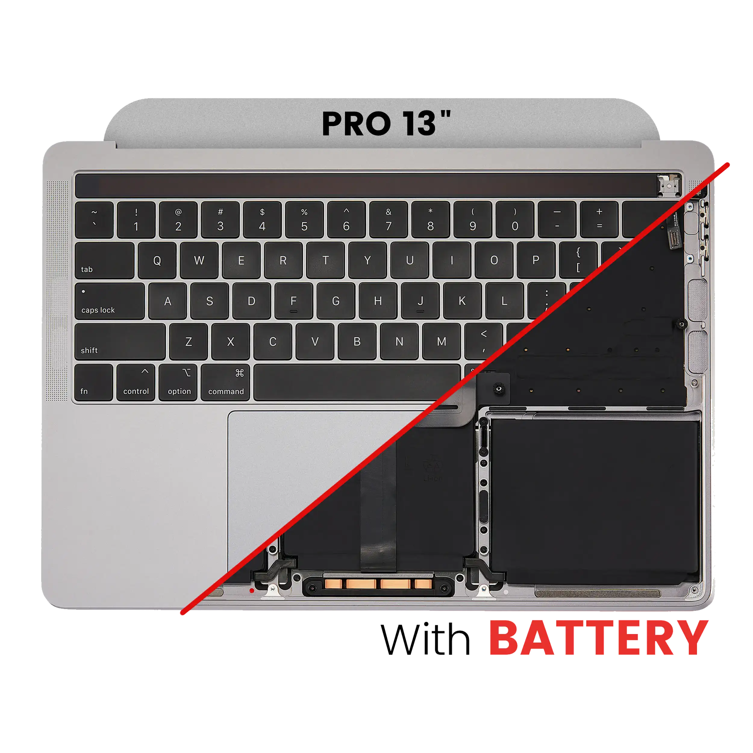 Top Case Assembly (With Battery And Keyboard) Compatible For Macbook Pro 13" (A2159 / Mid 2019) (Us English) (Space Gray)