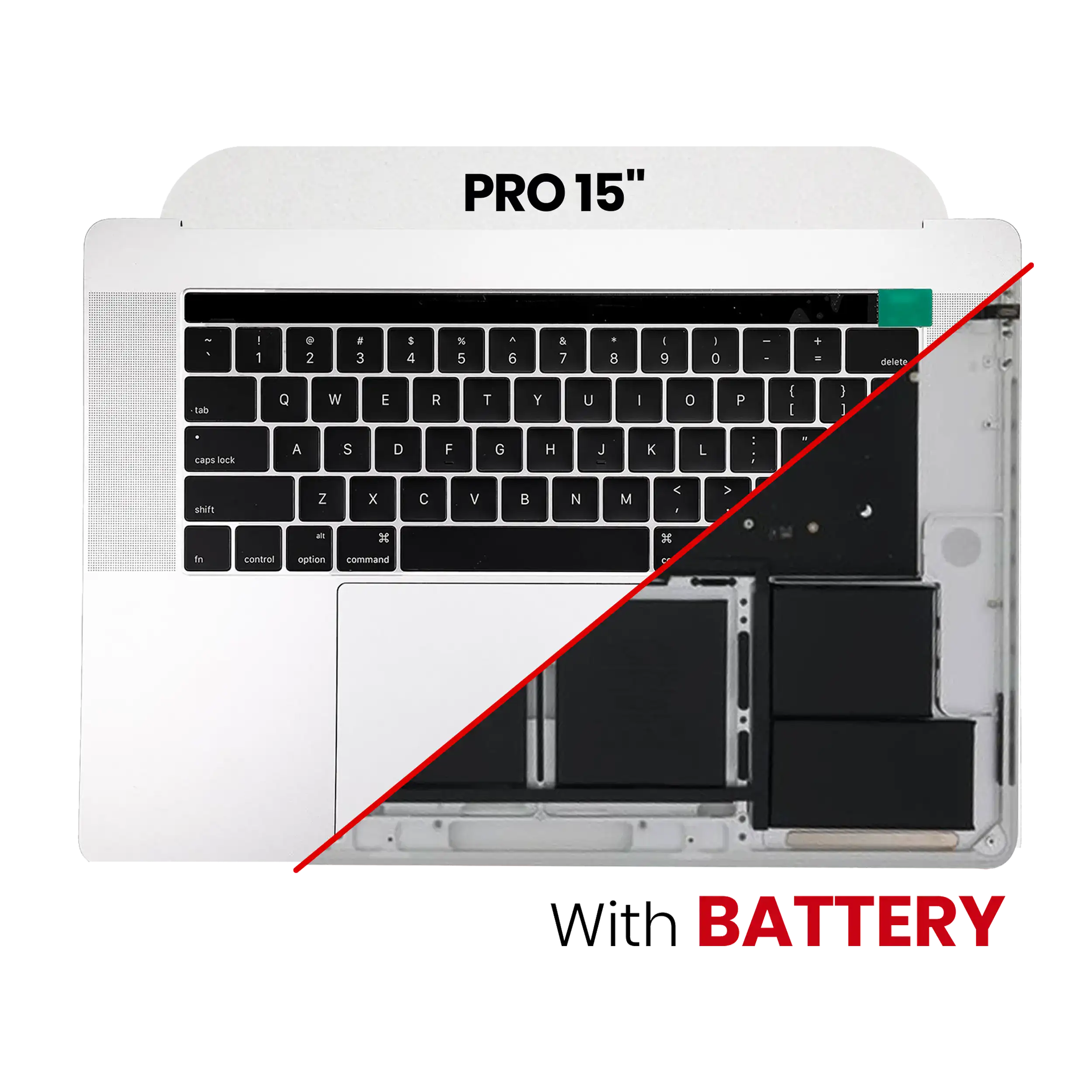 Macbook Pro 15" Touch Bar A1707 Top Case Assembly With Battery And Keyboard (Space Gray, Used Grade B/C)