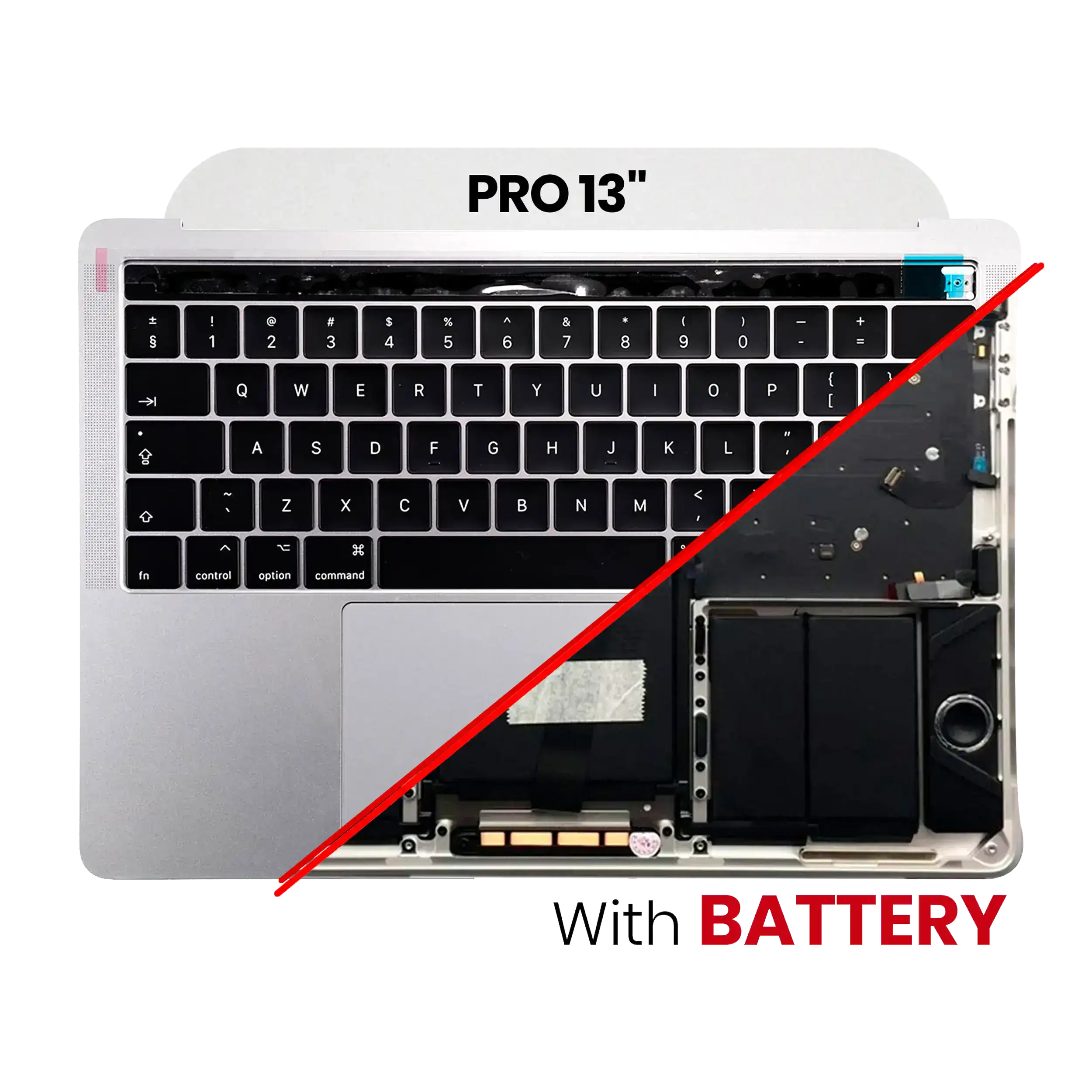 Top Case Assembly With Battery And Keyboard For Macbook Pro 13" Touch Bar (A1706 / Late 2016) - Space Gray