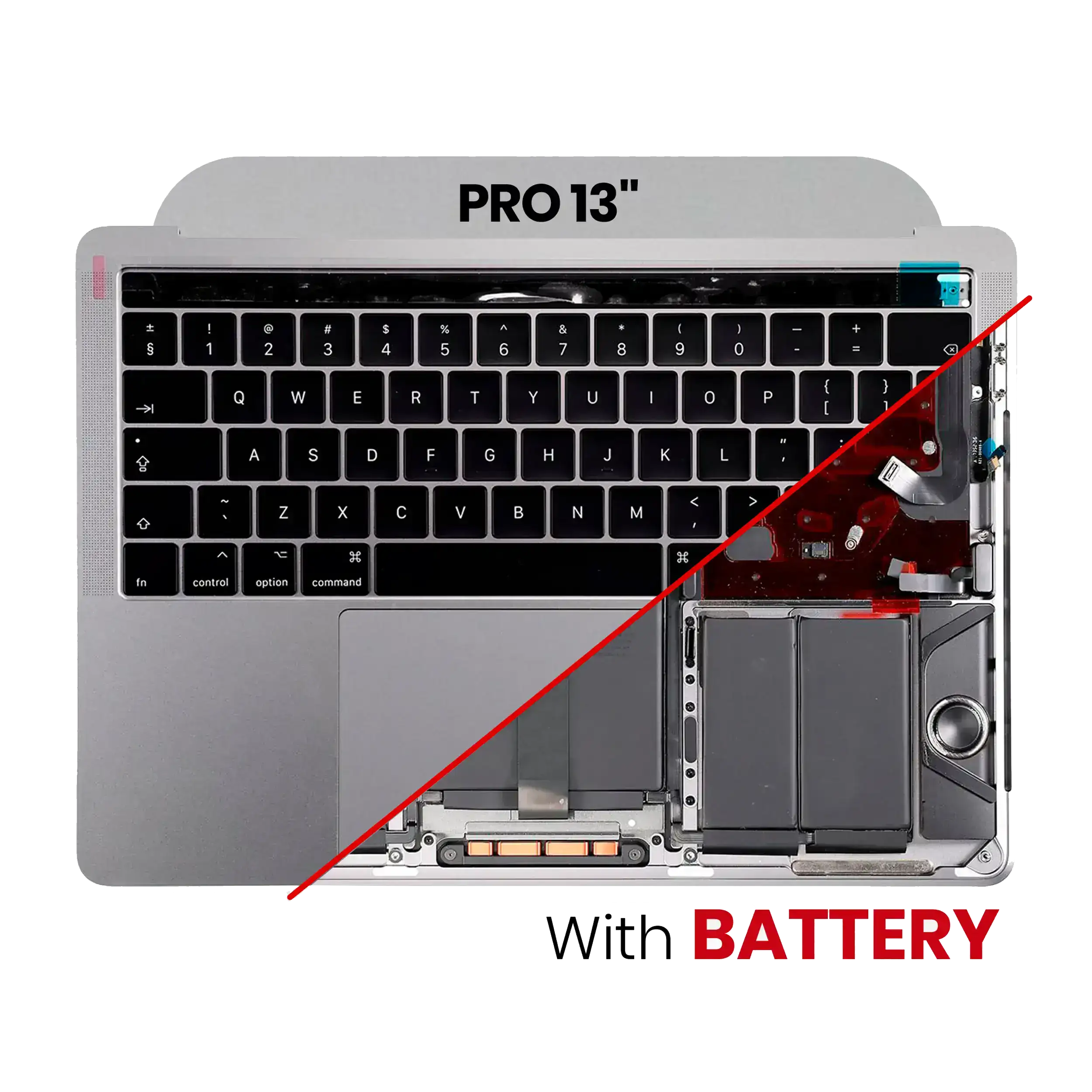 Top Case Assembly With Battery And Keyboard Compatible For Macbook Pro 13" Touch Bar (A1706 / Late 2016) (Uk Keyboard) (Space Gray)