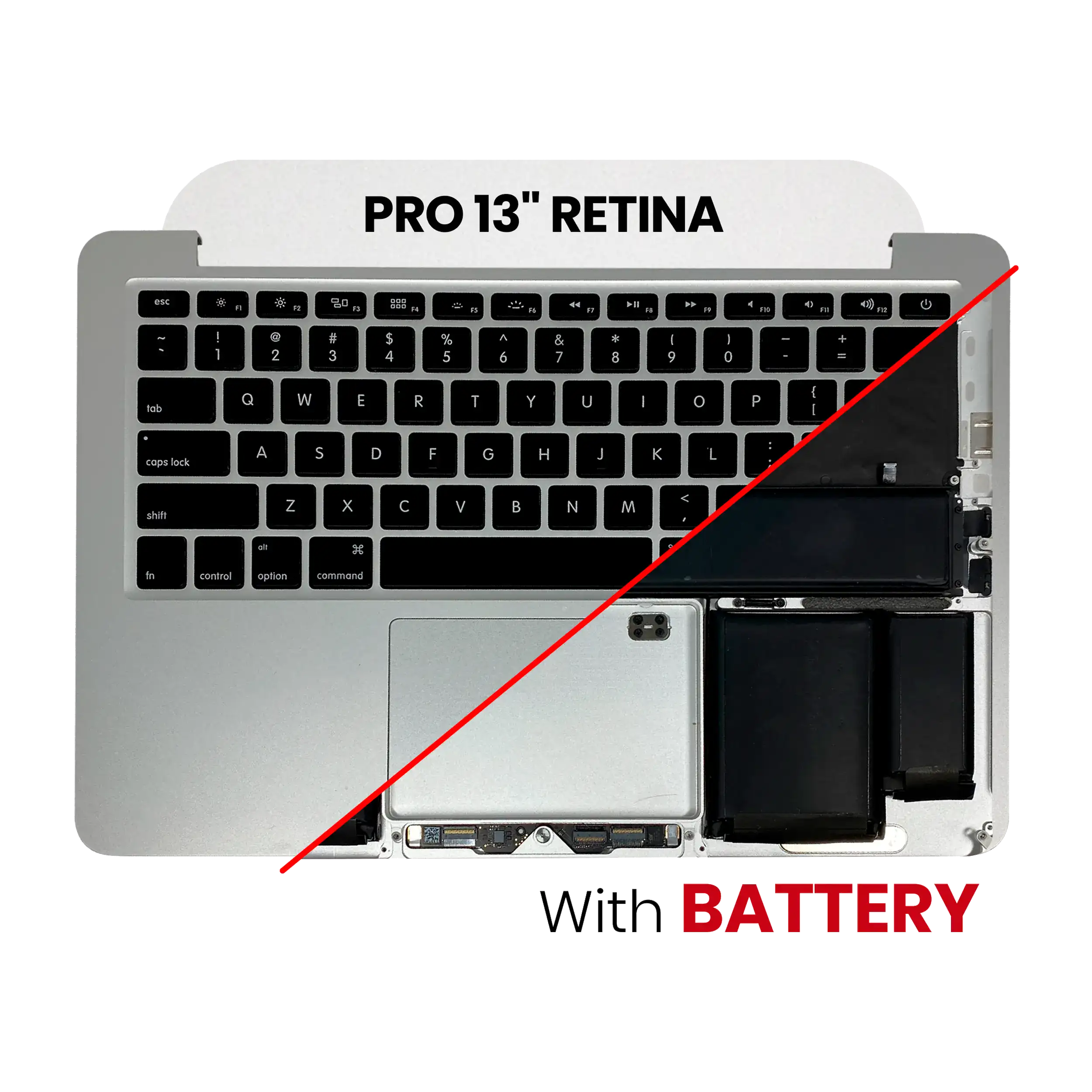 Top Case Assembly With Battery And Keyboard For Macbook Pro 13" Retina (A1425) - Late 2012 / Early 2013 (Us Keyboard)