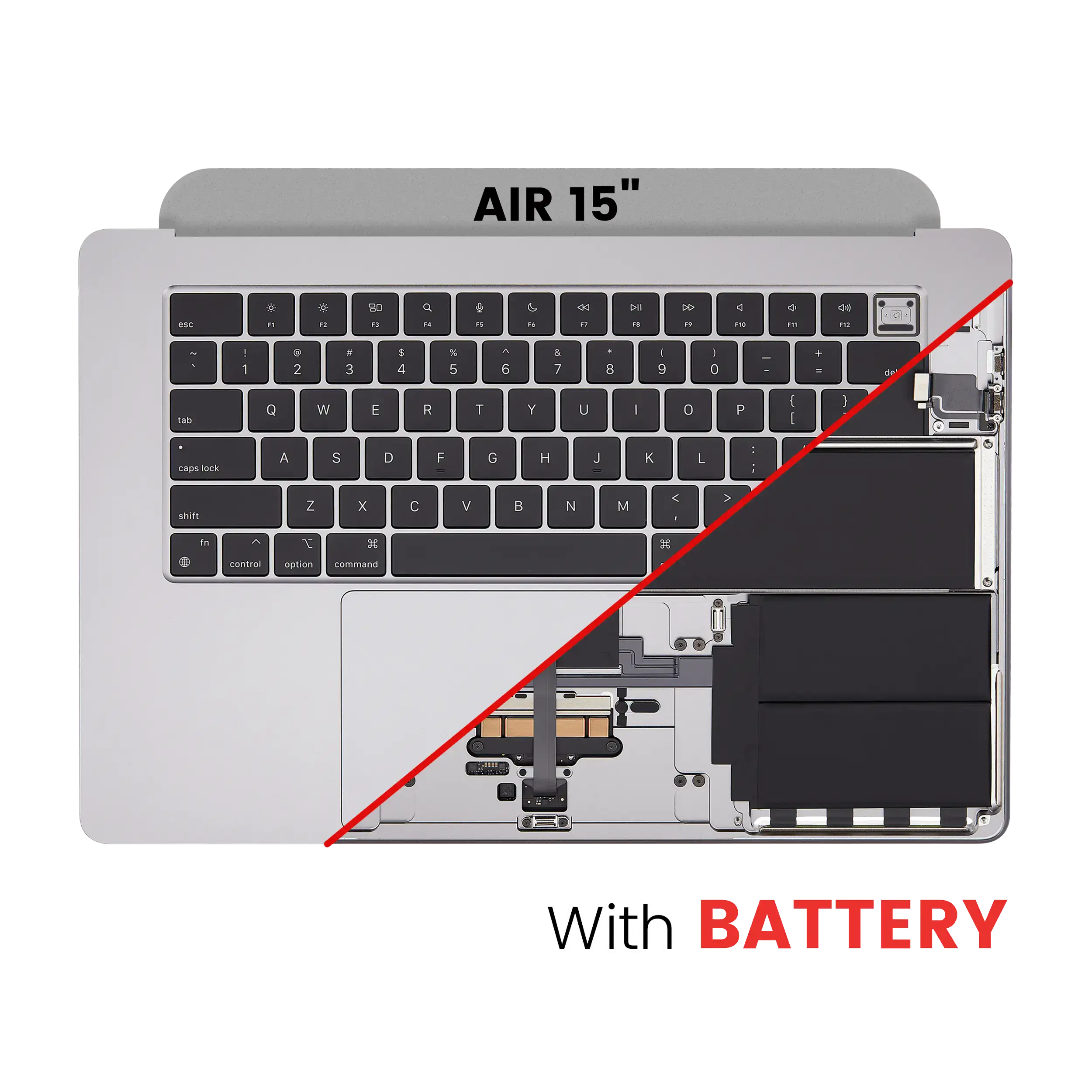 Top Case Assembly With Battery And Keyboard Compatible For Macbook Air 15" (A2941 / Mid 2023) (Us Keyboard) (Space Gray)