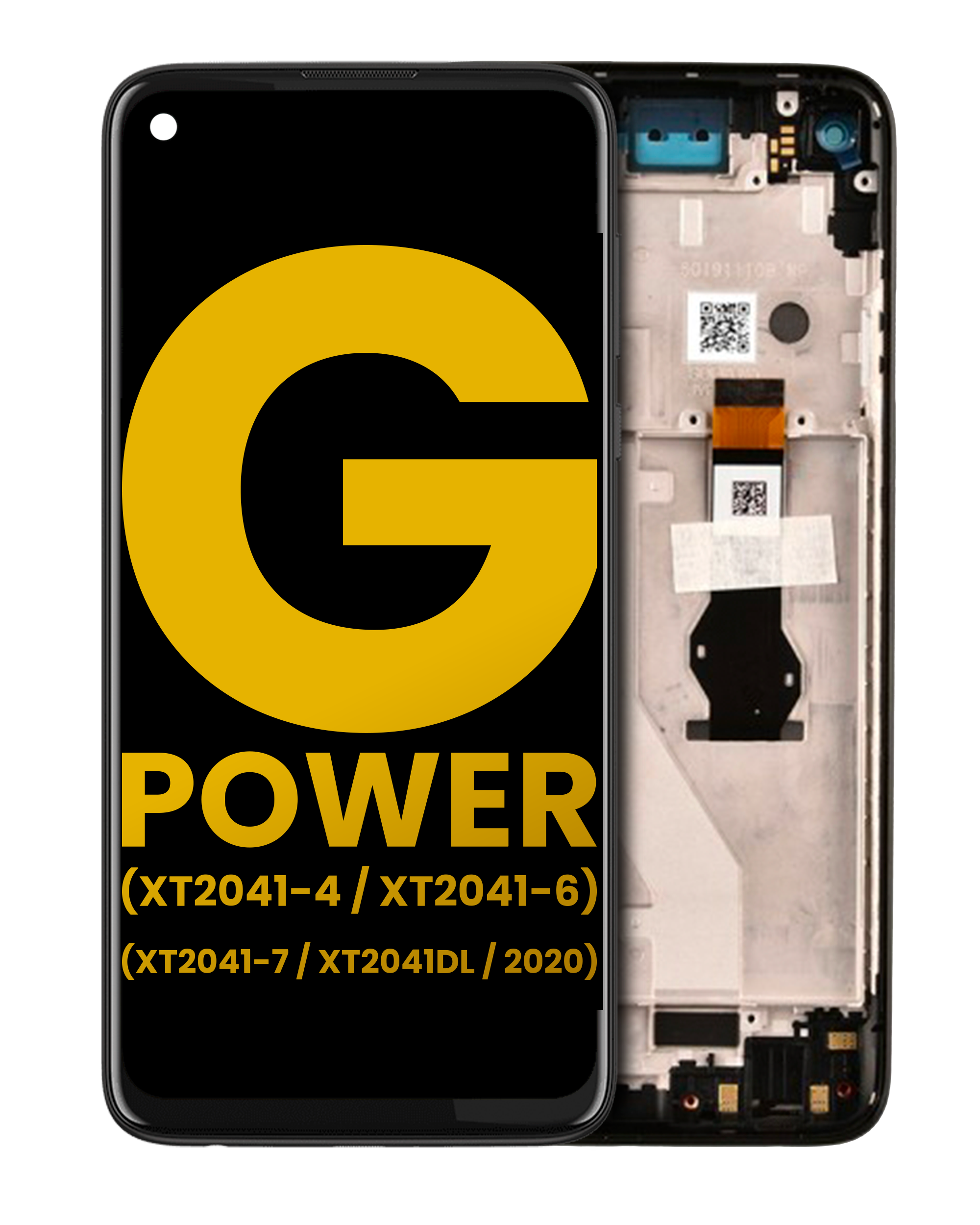 Lcd Assembly With Frame Compatible For Motorola Moto G Power (Xt2041-4 / Xt2041-6 / Xt2041-7 / Xt2041Dl / 2020) (Refurbished) (Smoke Black)