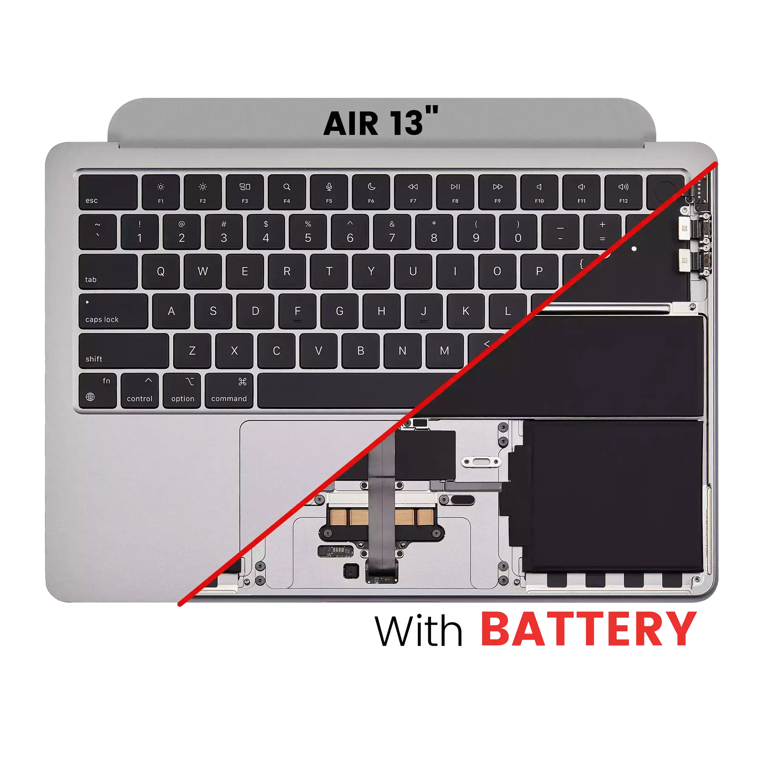 Top Case Assembly With Battery And Keyboard Compatible For Macbook Air 13" (A2681 / Mid 2022) (Space Gray) (Us Keyboard)