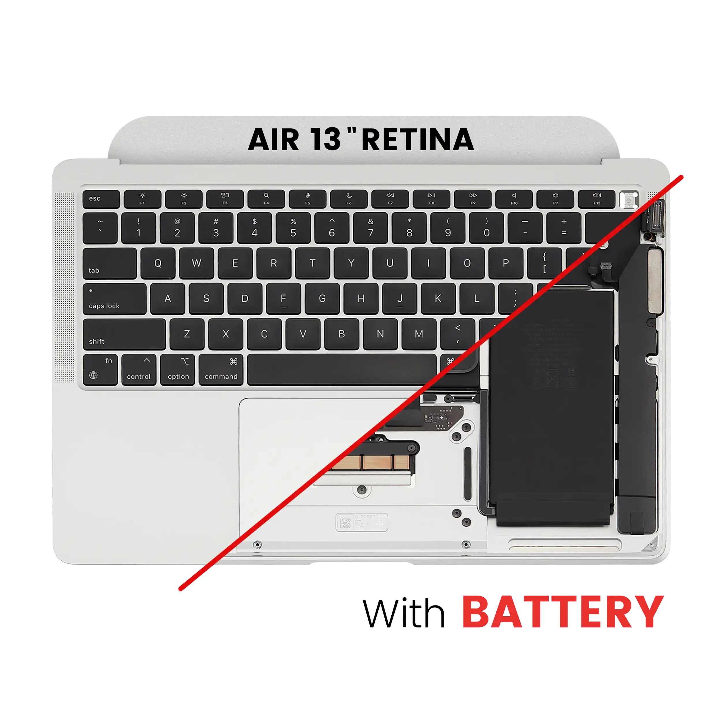 Top Case Assembly With Battery And Keyboard Compatible For Macbook Air 13" Retina (A2337 / Late 2020) (Silver) (Us Keyboard)