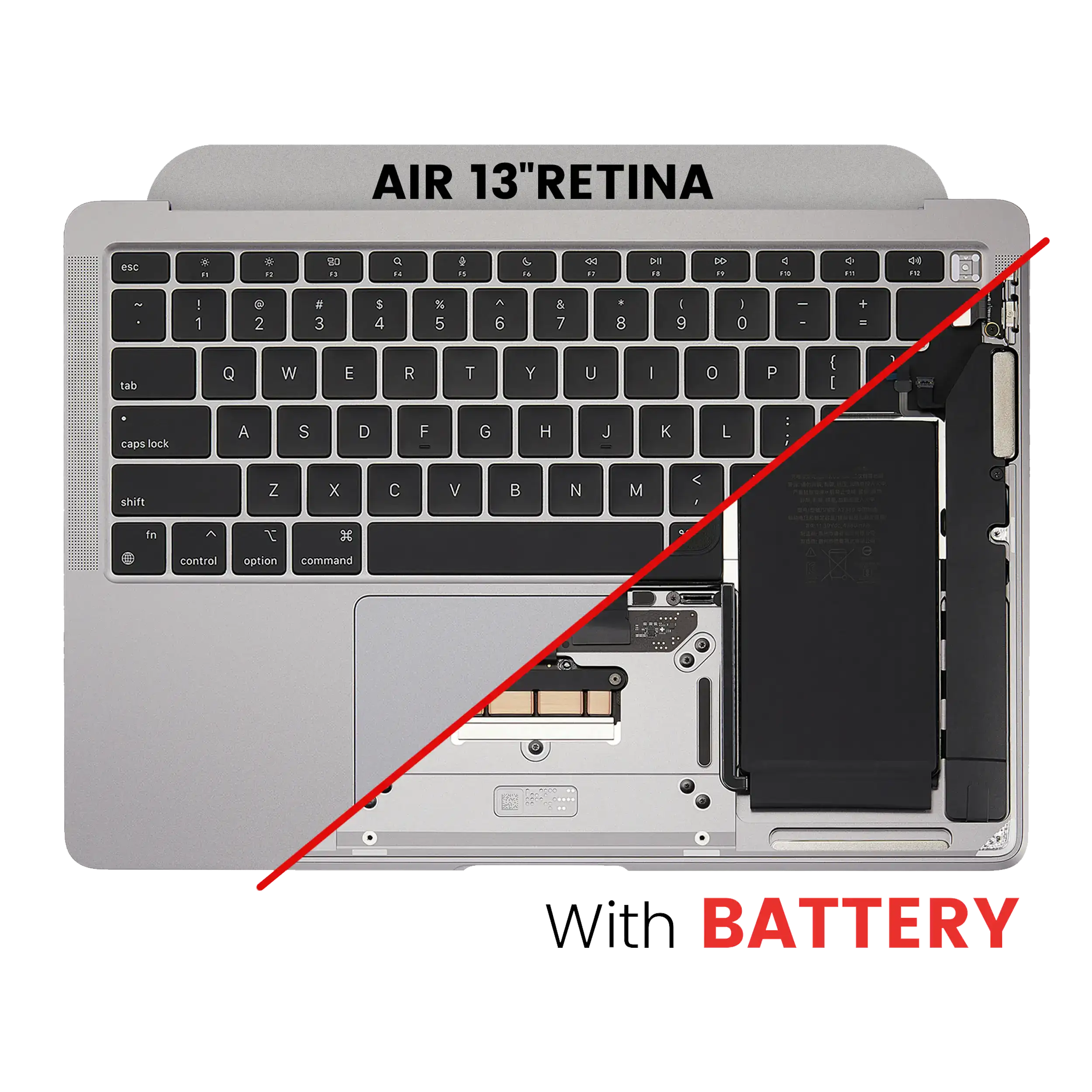 Top Case Assembly With Battery And Keyboard Compatible For Macbook Air 13" Retina (A2337 / Late 2020) (Space Gray) (Us Keyboard)