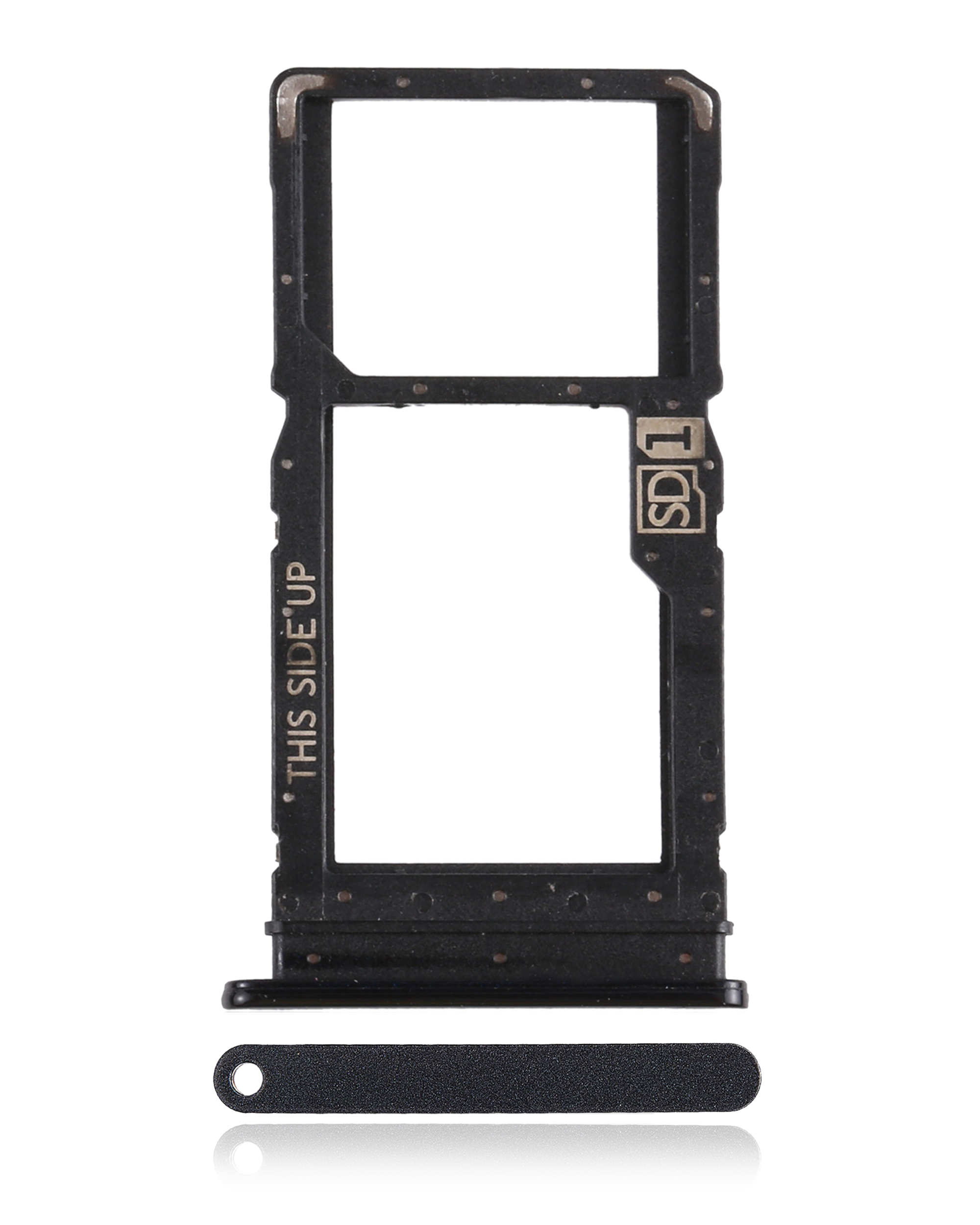 Dual Sim Card Tray Compatible For Motorola Moto G Power (Xt2041-4 / 2020) (Smoke Black)