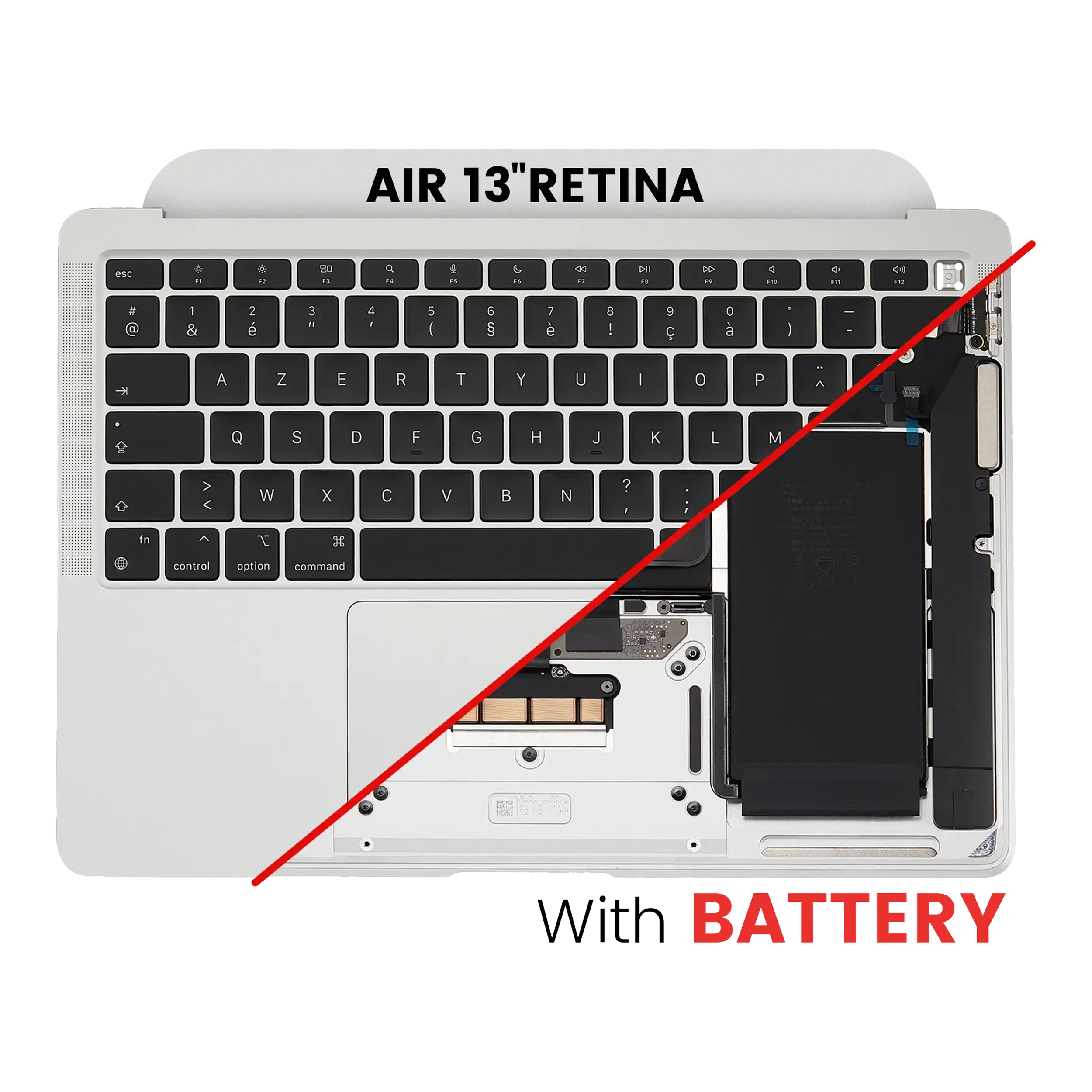 Top Case Assembly With Battery And Keyboard Compatible For Macbook Air 13" Retina (A2337 / Late 2020) (Silver) (Uk Keyboard)