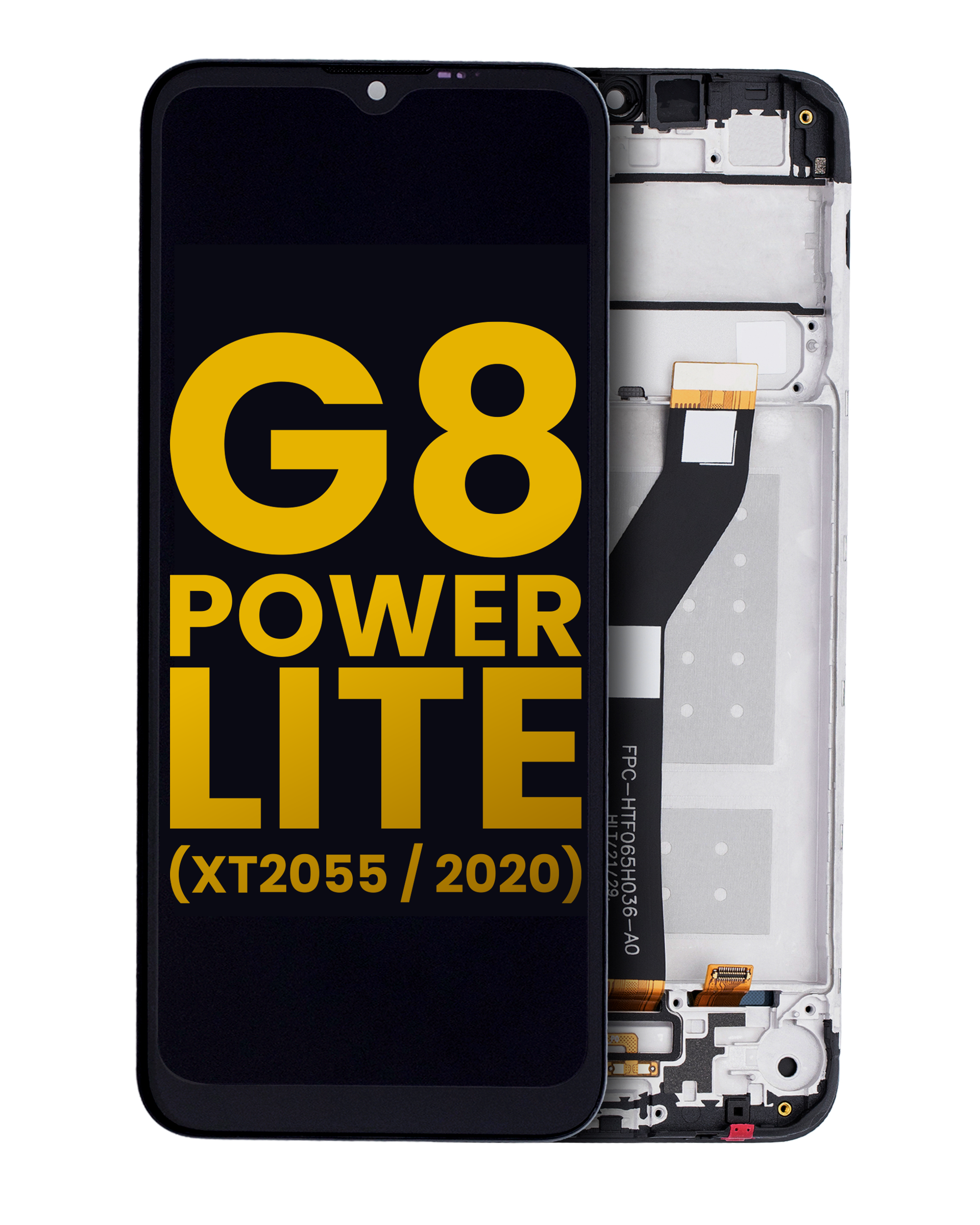 Lcd Assembly With Frame Compatible For Motorola Moto G8 Power Lite (Xt2055 / 2020) (Refurbished) (Black)
