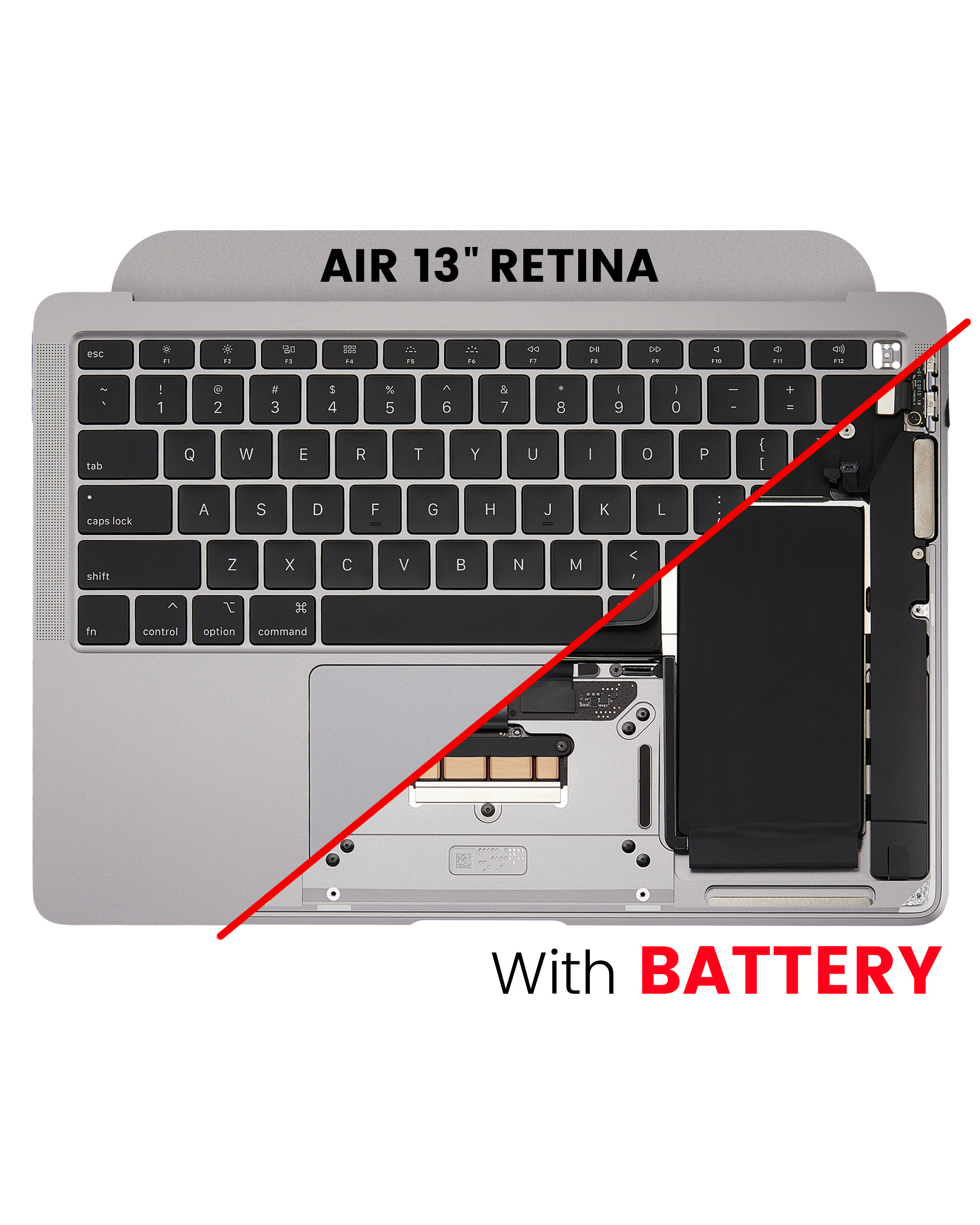 Top Case Assembly With Battery And Keyboard For Macbook Air 13" Retina (A2179 / Early 2020) - Space Gray