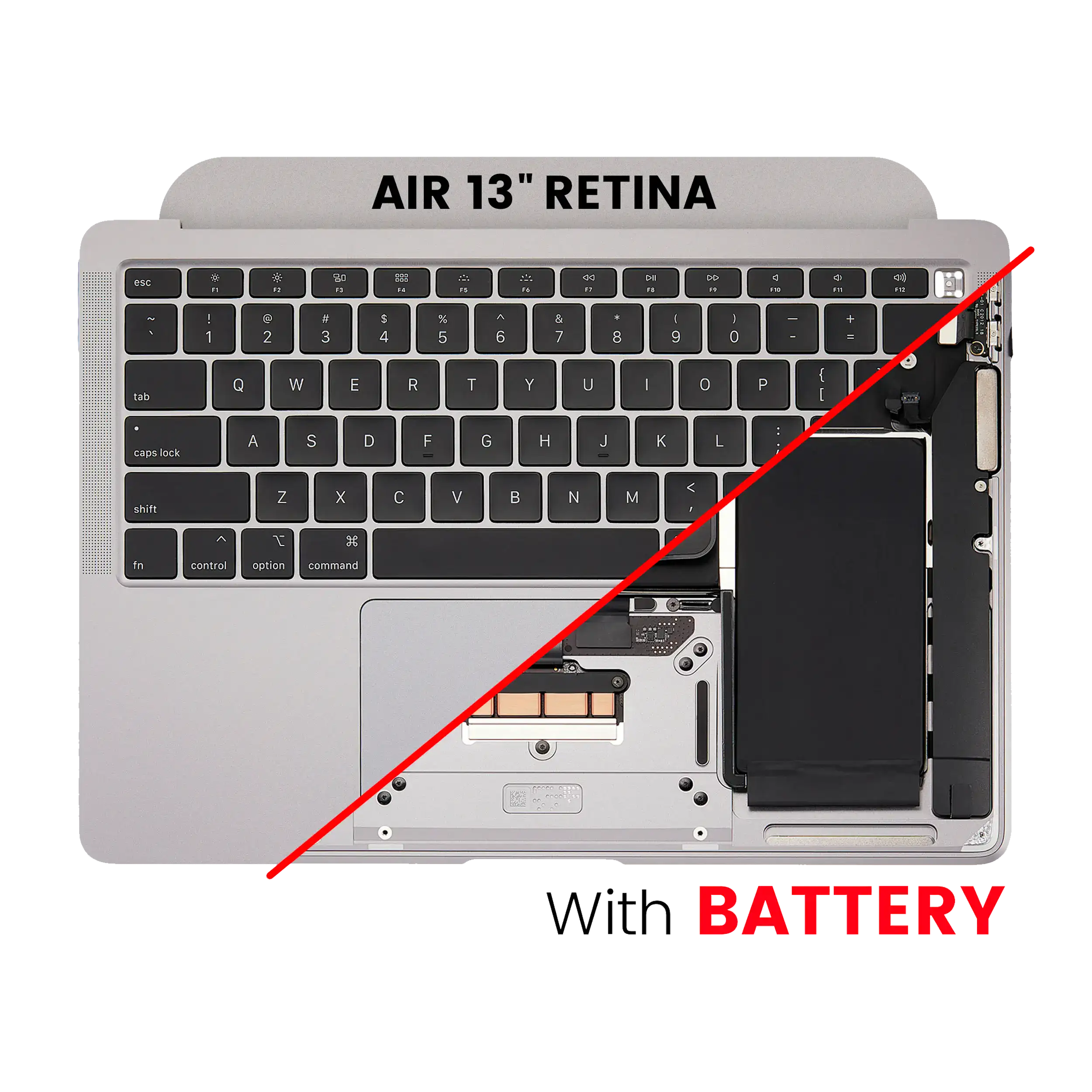 Macbook Air 13" Retina Top Case Assembly With Battery And Keyboard (A2179, Early 2020, Us Keyboard, Silver)