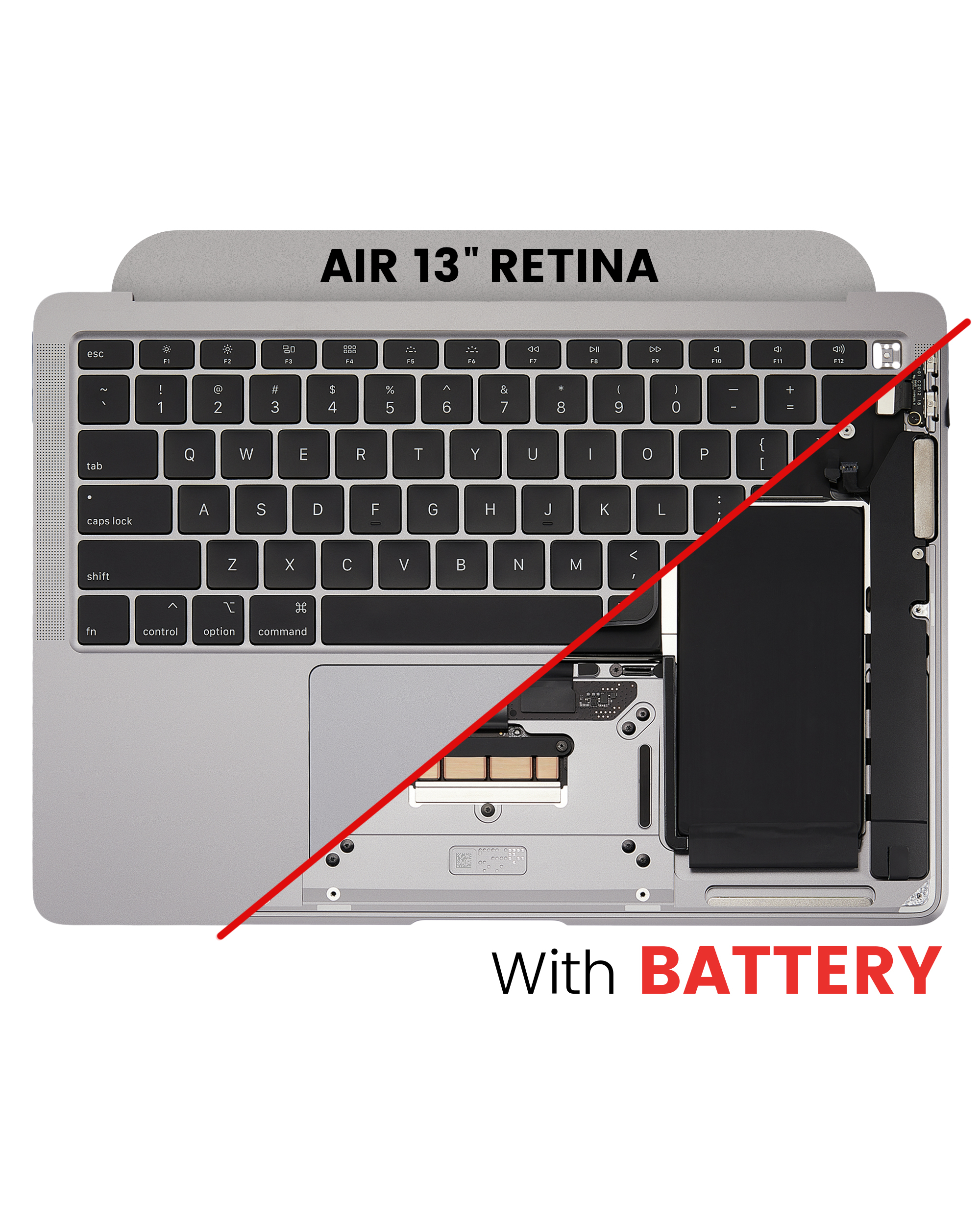 Top Case Assembly With Battery And Keyboard For Macbook Air 13" Retina (A2179 / Early 2020) - Space Gray