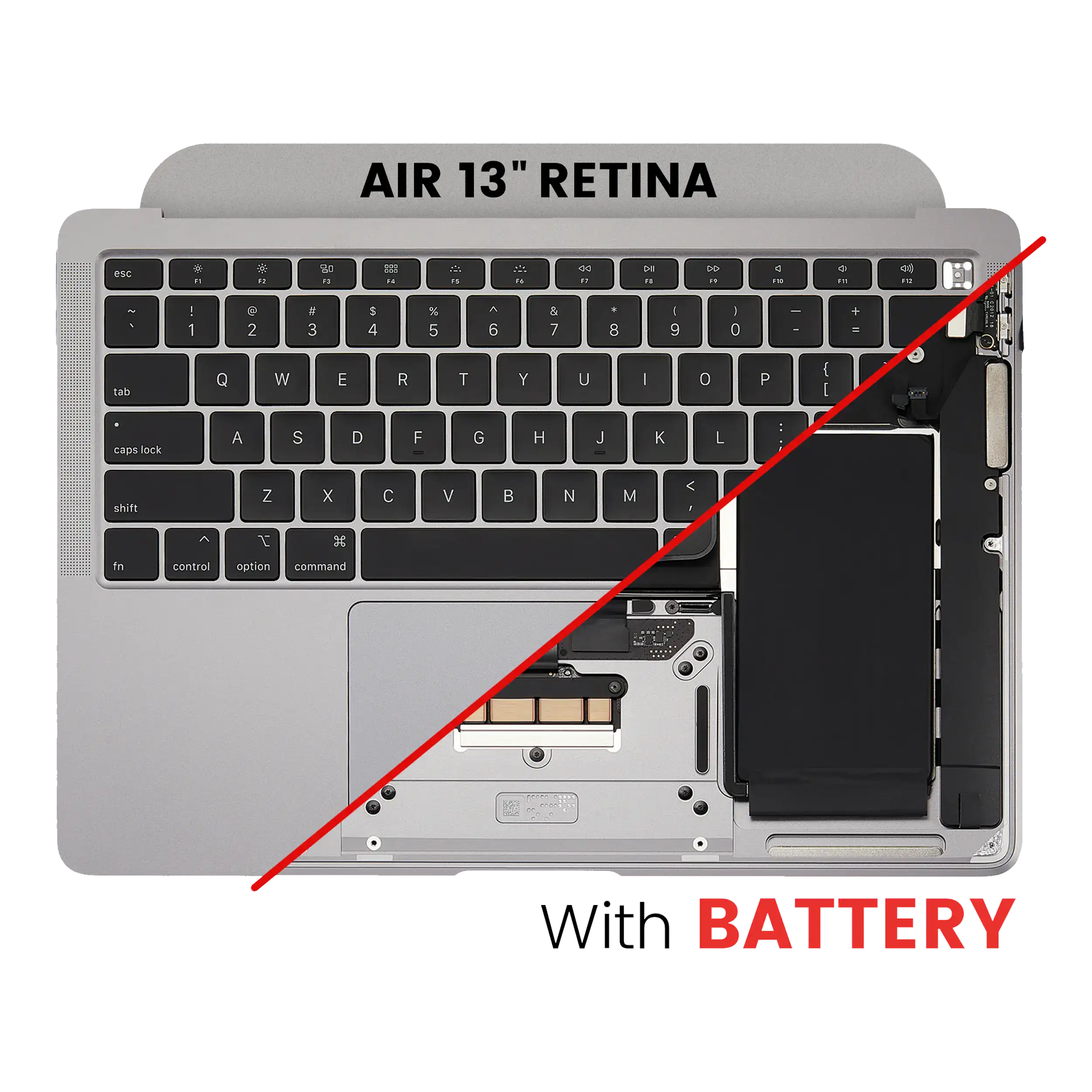 Top Case Assembly With Battery And Keyboard Compatible For Macbook Air 13" Retina (A2179 / Early 2020) (Us Keyboard) (Space Gray)