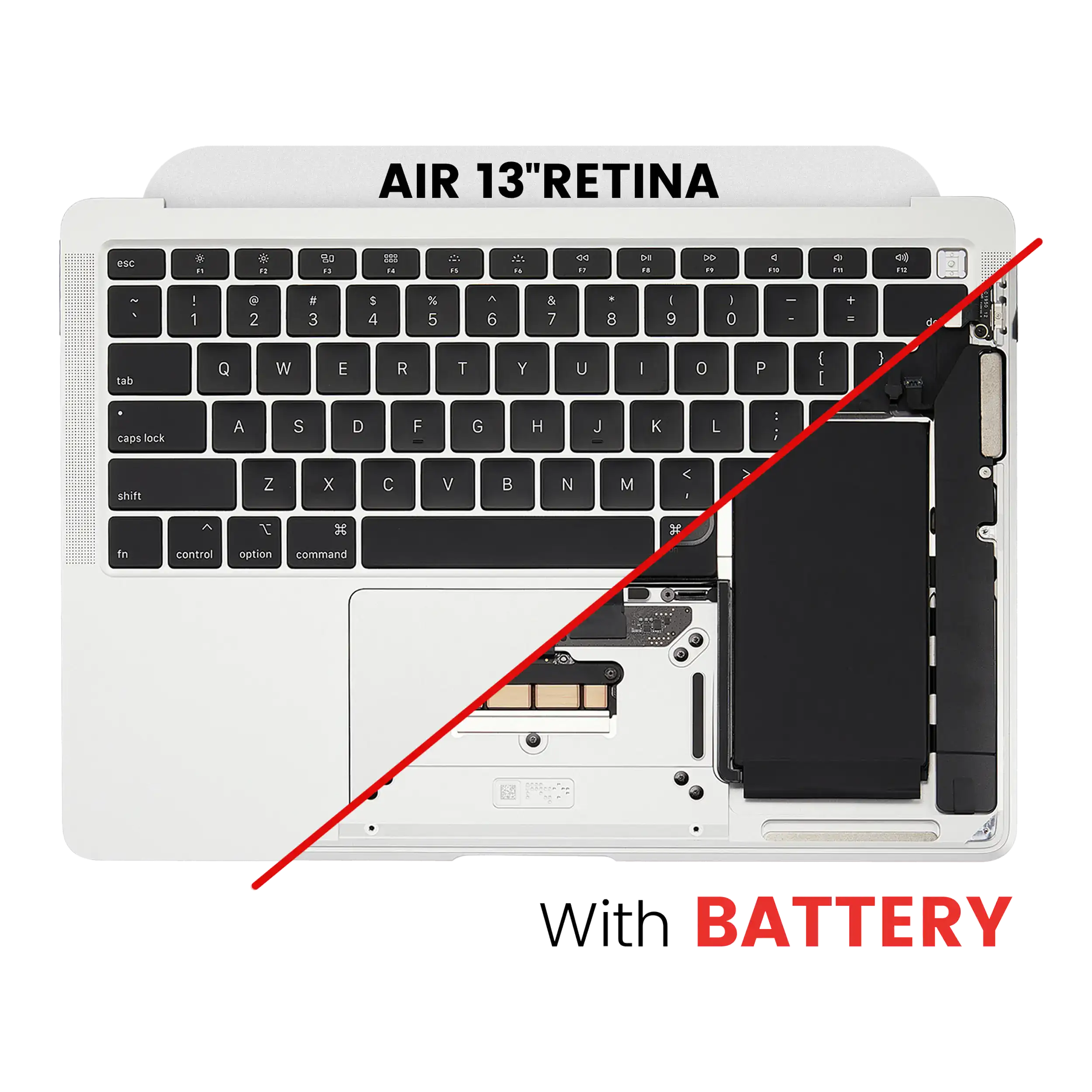 Top Case Assembly With Battery And Keyboard Compatible For Macbook Air 13" Retina (A2179 / Early 2020) (Us Keyboard) (Silver)