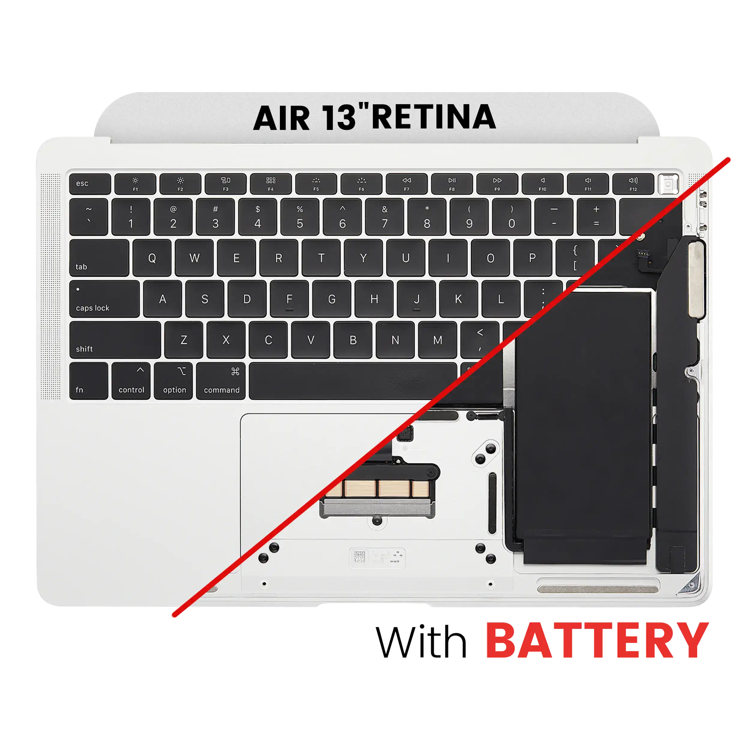 Top Case Assembly With Battery And Keyboard For Macbook Air 13" Retina (A1932) - Silver