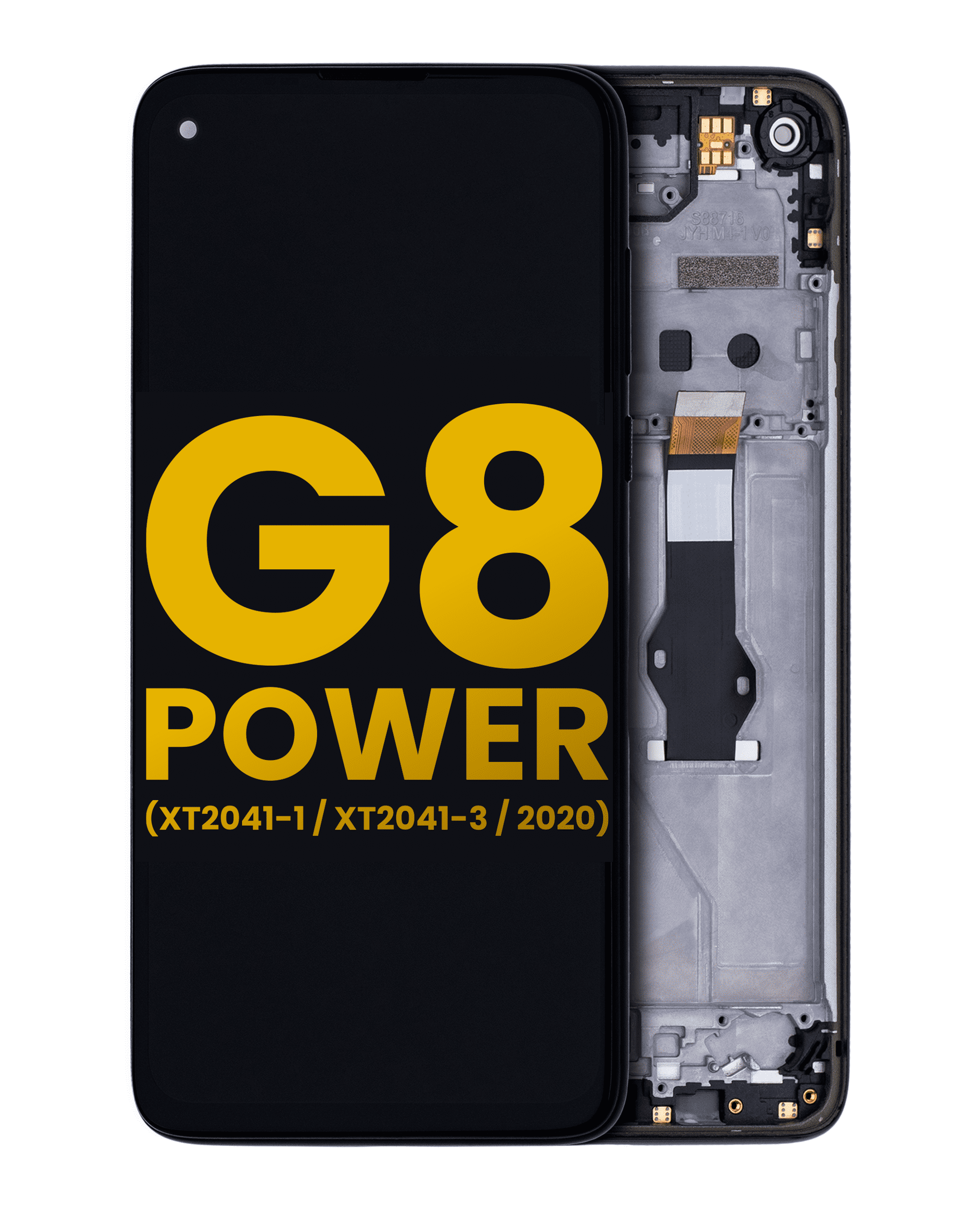 Lcd Assembly With Frame Compatible For Motorola Moto G8 Power (Xt2041-1 / Xt2041-3 / 2020) (Refurbished) (Smoke Black)