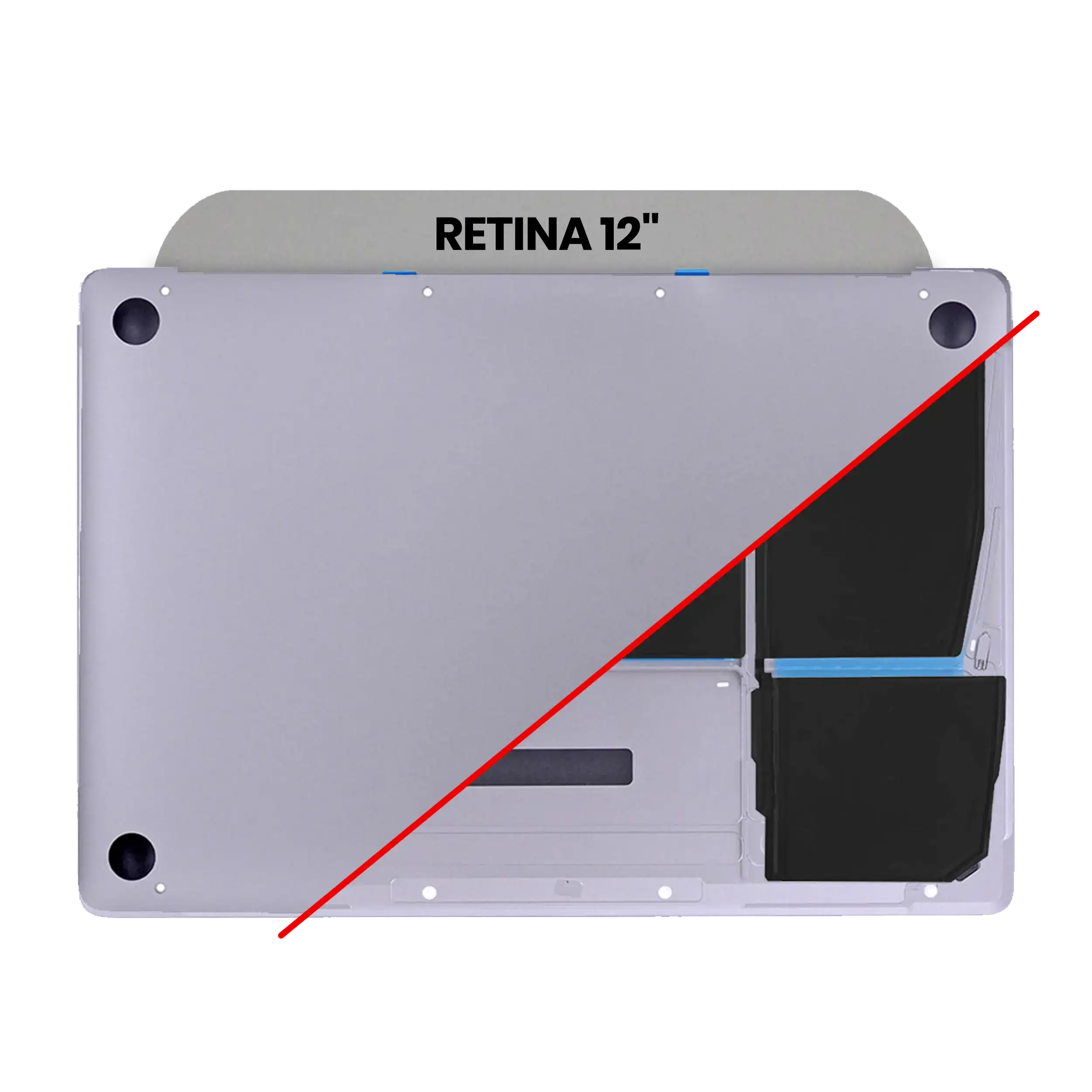 Bottom Case With Battery (A1527) Compatible For Macbook Retina 12" (A1534 / Early 2015) (Space Gray)