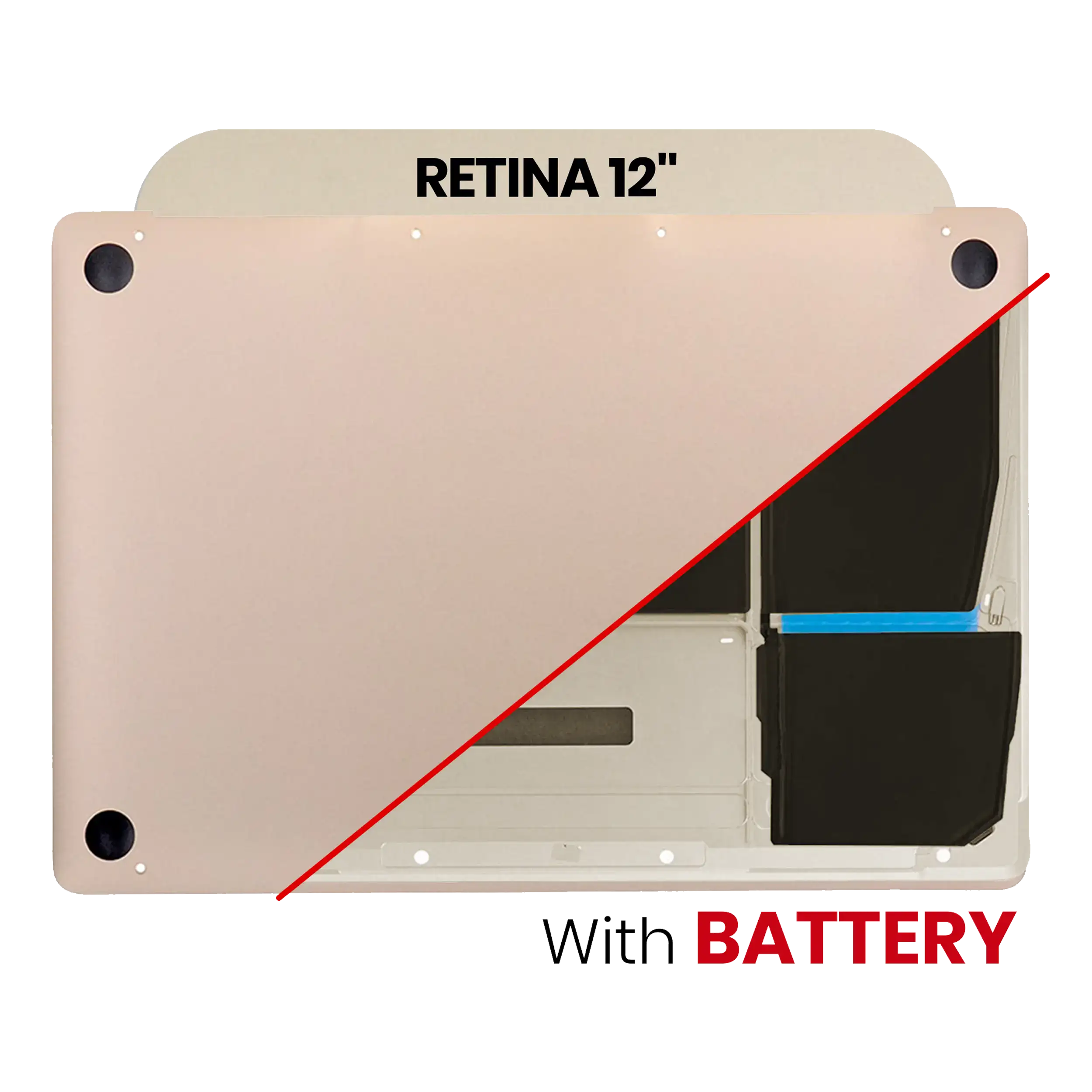 Bottom Case With Battery (A1705) Compatible For Macbook Retina 12" (A1534 / Early 2016 / Mid 2017) (Gold)