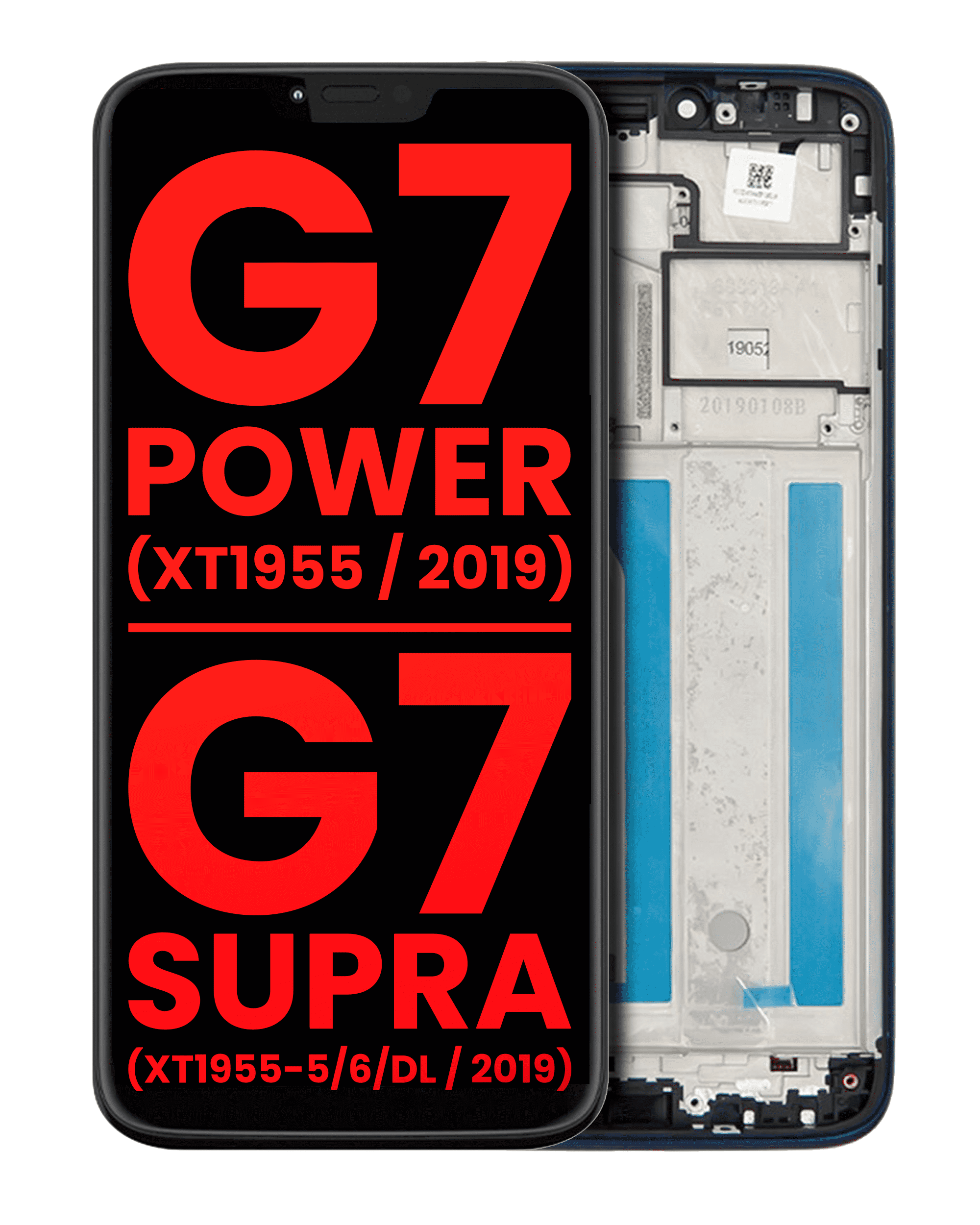 Lcd Assembly With Frame For Motorola Moto G7 Power & G7 Supra - Marine Blue (Aftermarket Plus)