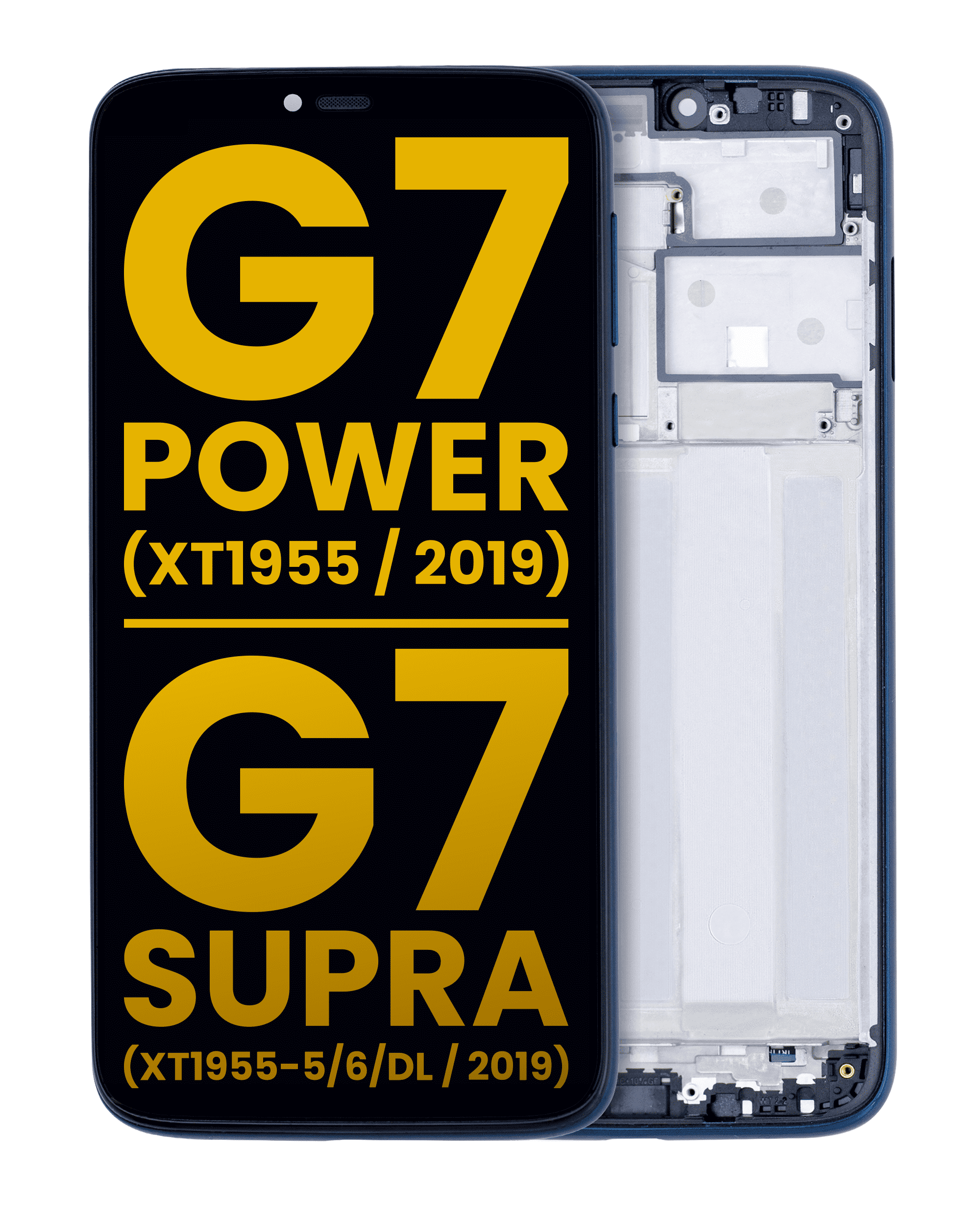 Lcd Assembly With Frame For Motorola Moto G7 Power / G7 Supra (Refurbished) - Marine Blue