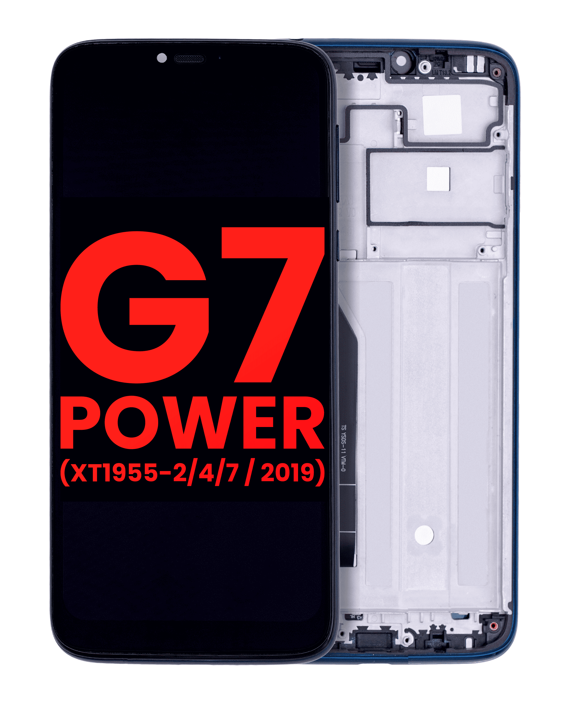 Lcd Assembly With Frame Compatible For Motorola Moto G7 Power (Xt1955-2/4/7 / 2019) (International Version) (154Mm) (Aftermarket Plus) (Marine Blue)