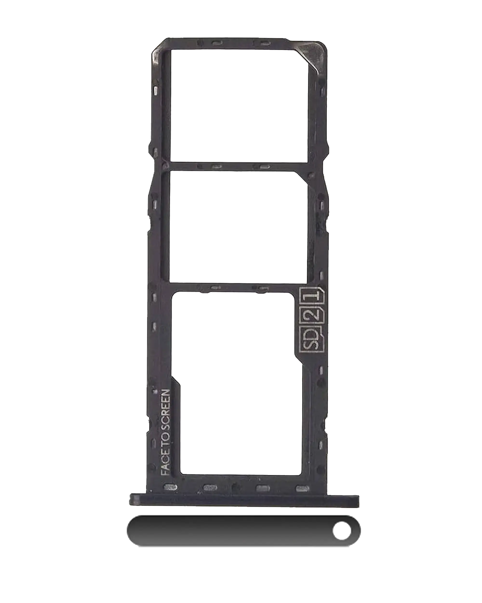 Dual Sim Card Tray Compatible For Motorola Moto G7 Play (Xt1952 / 2019) (Black)
