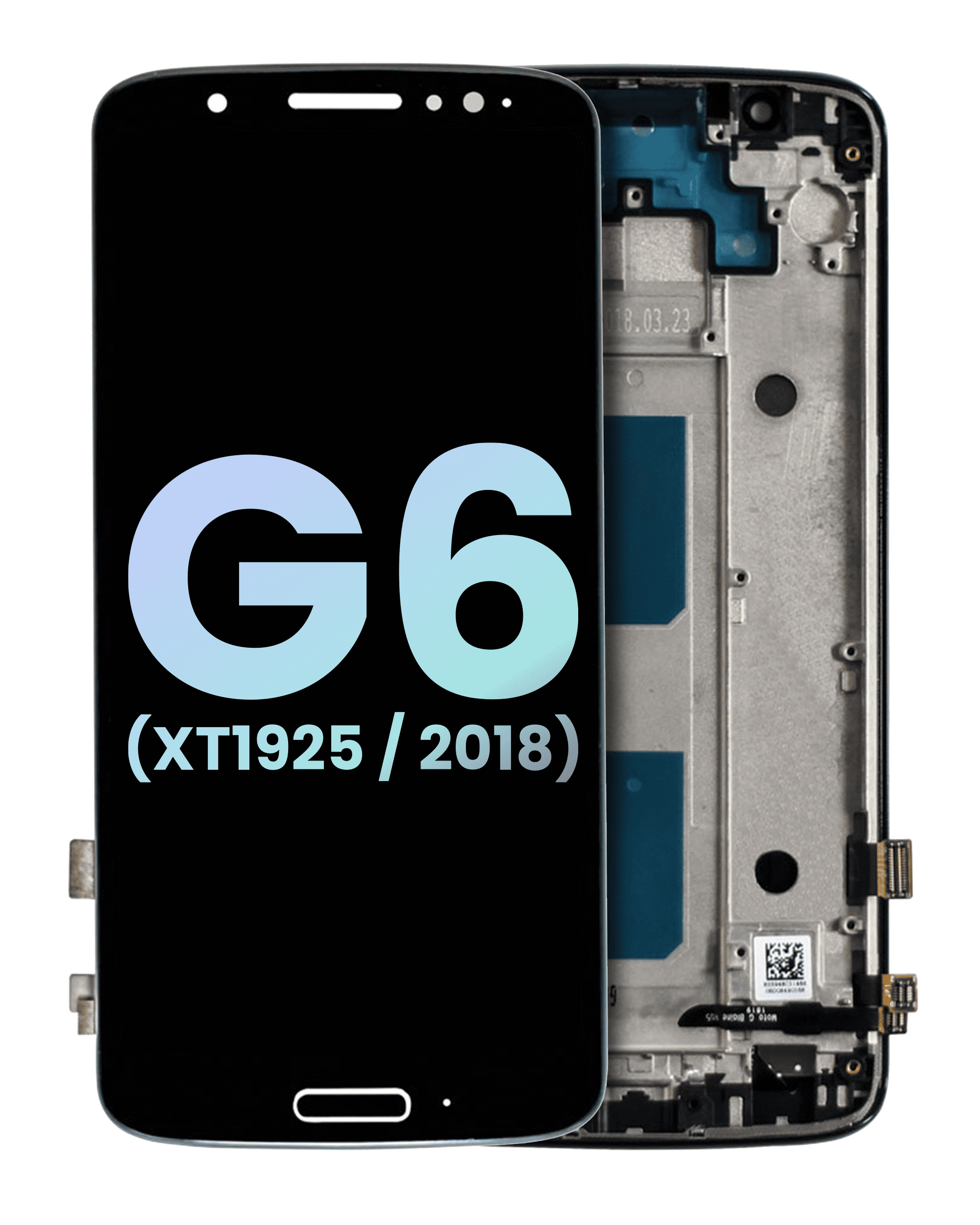 Lcd Assembly With Frame Compatible For Motorola Moto G6 (Xt1925 / 2018) (Official - Not Aftermarket) (Black)