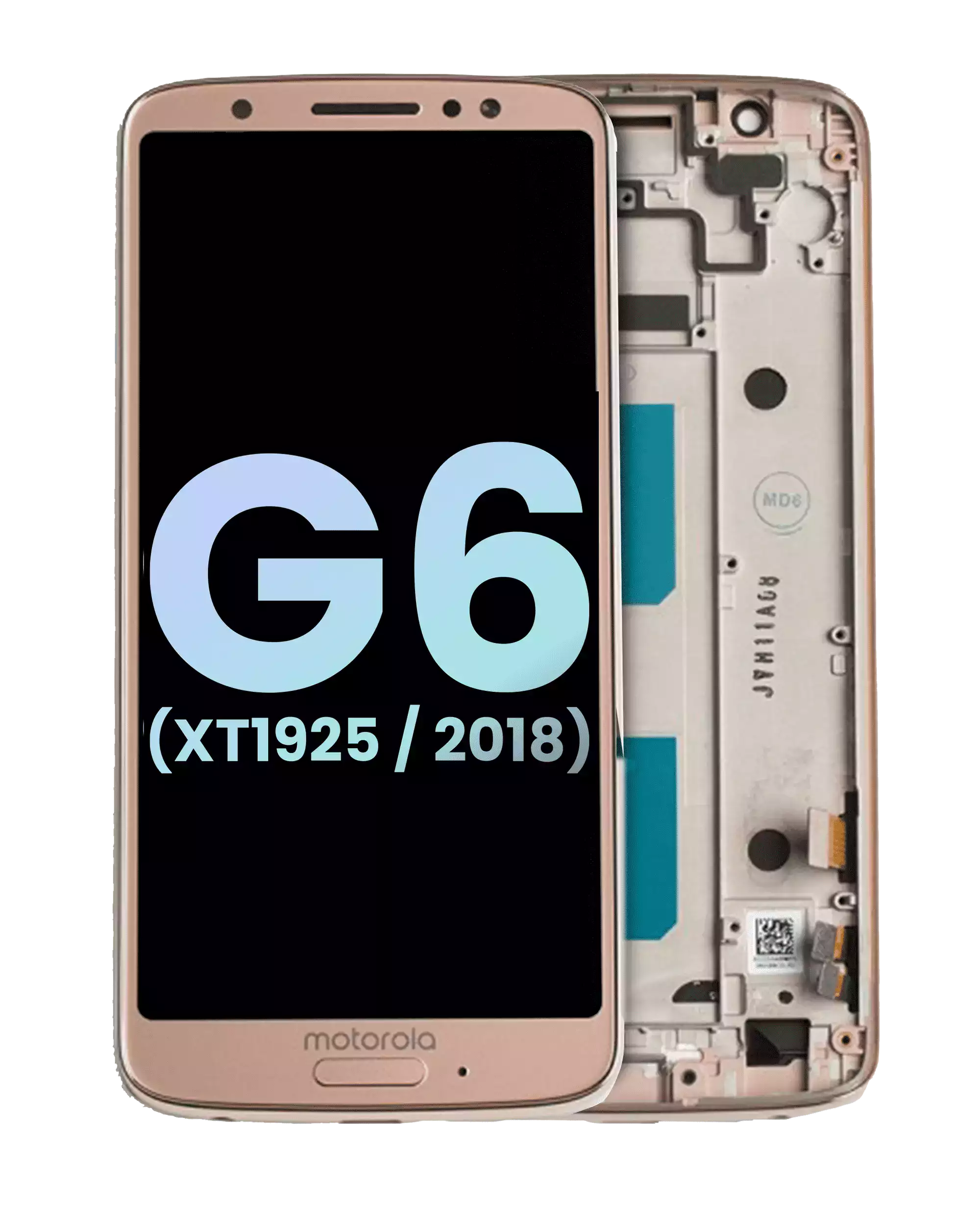 Lcd Assembly With Frame Compatible For Motorola Moto G6 (Xt1925 / 2018) (Official - Not Aftermarket) (Oyster Blush)