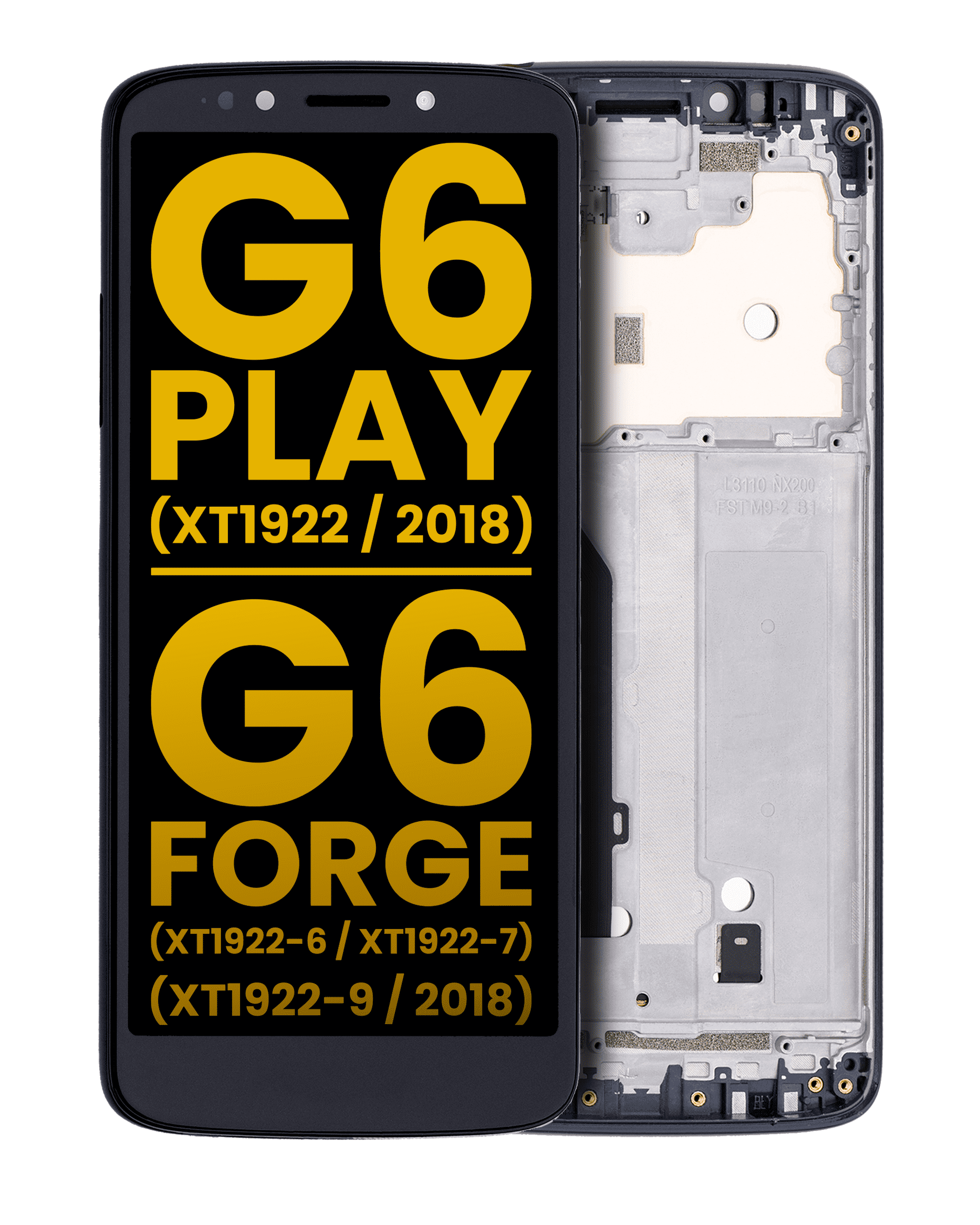 Lcd Assembly With Frame For Motorola Moto G6 Play (Xt1922) - Refurbished (Black)