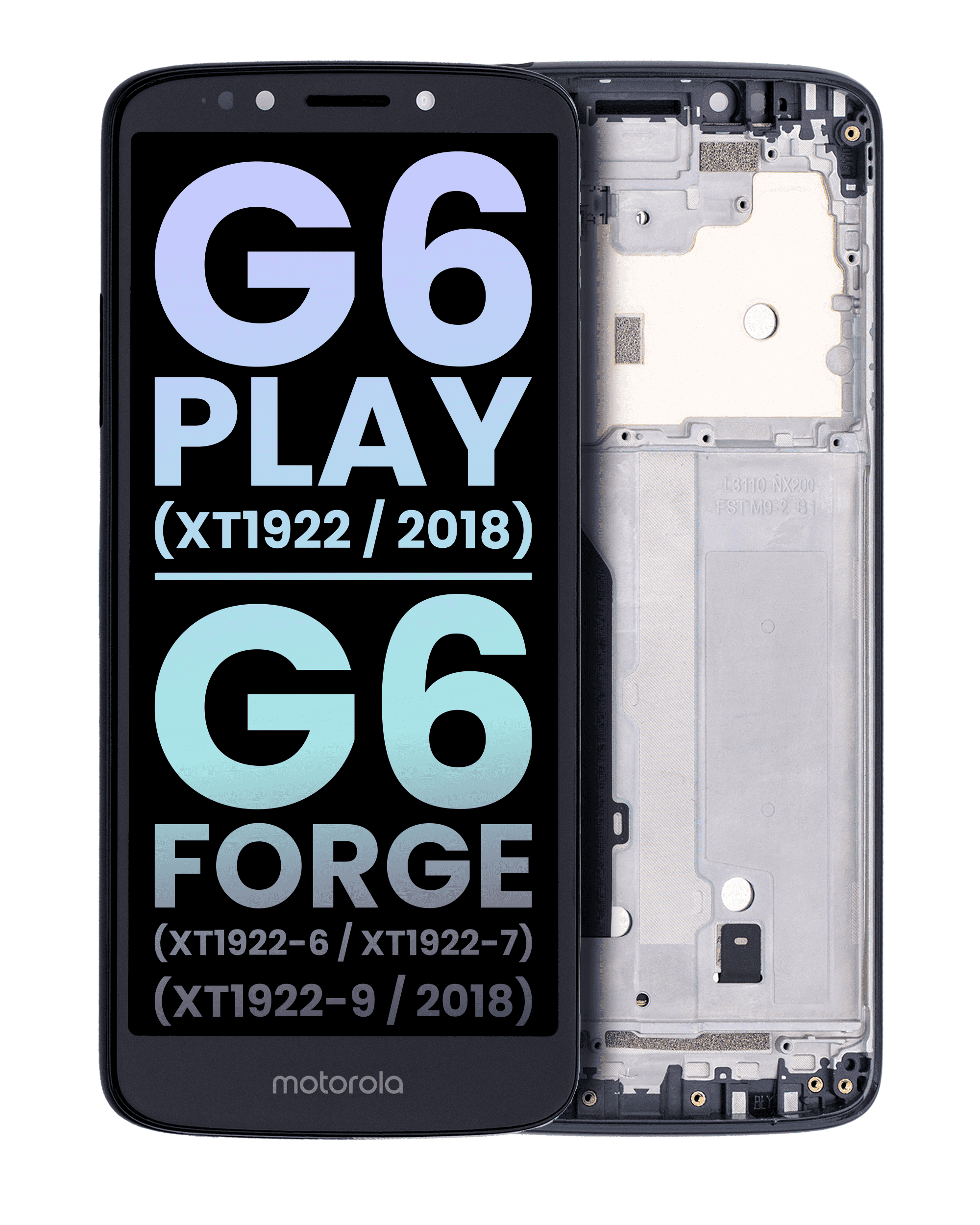 Lcd Screen Assembly With Frame For Motorola Moto G6 Play / G6 Forge (Xt1922, 2018, Us Version) - Deep Indigo