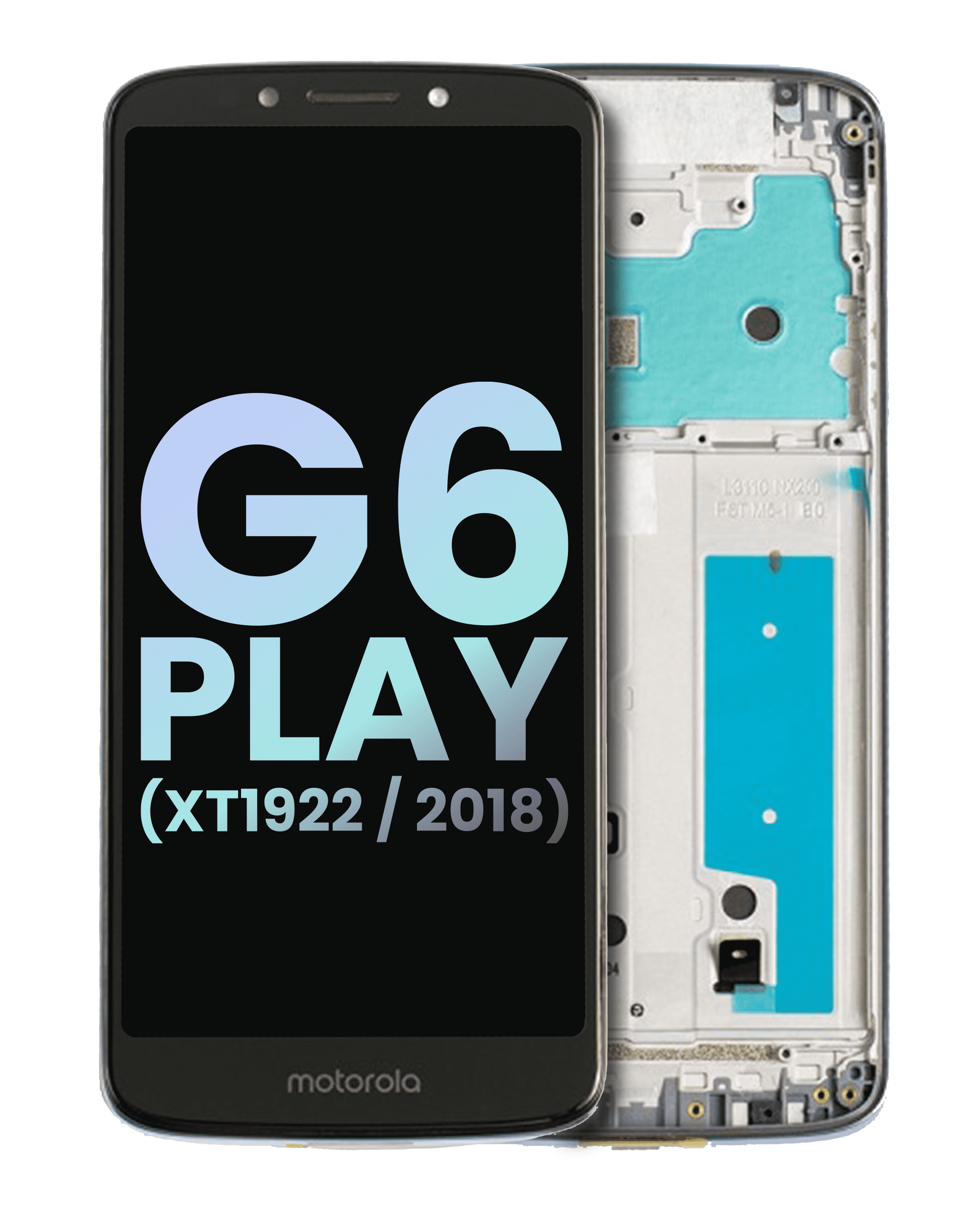 Lcd Assembly With Frame Compatible For Motorola Moto G6 Play (Xt1922 / 2018) (Official - Not Aftermarket) (Gray)