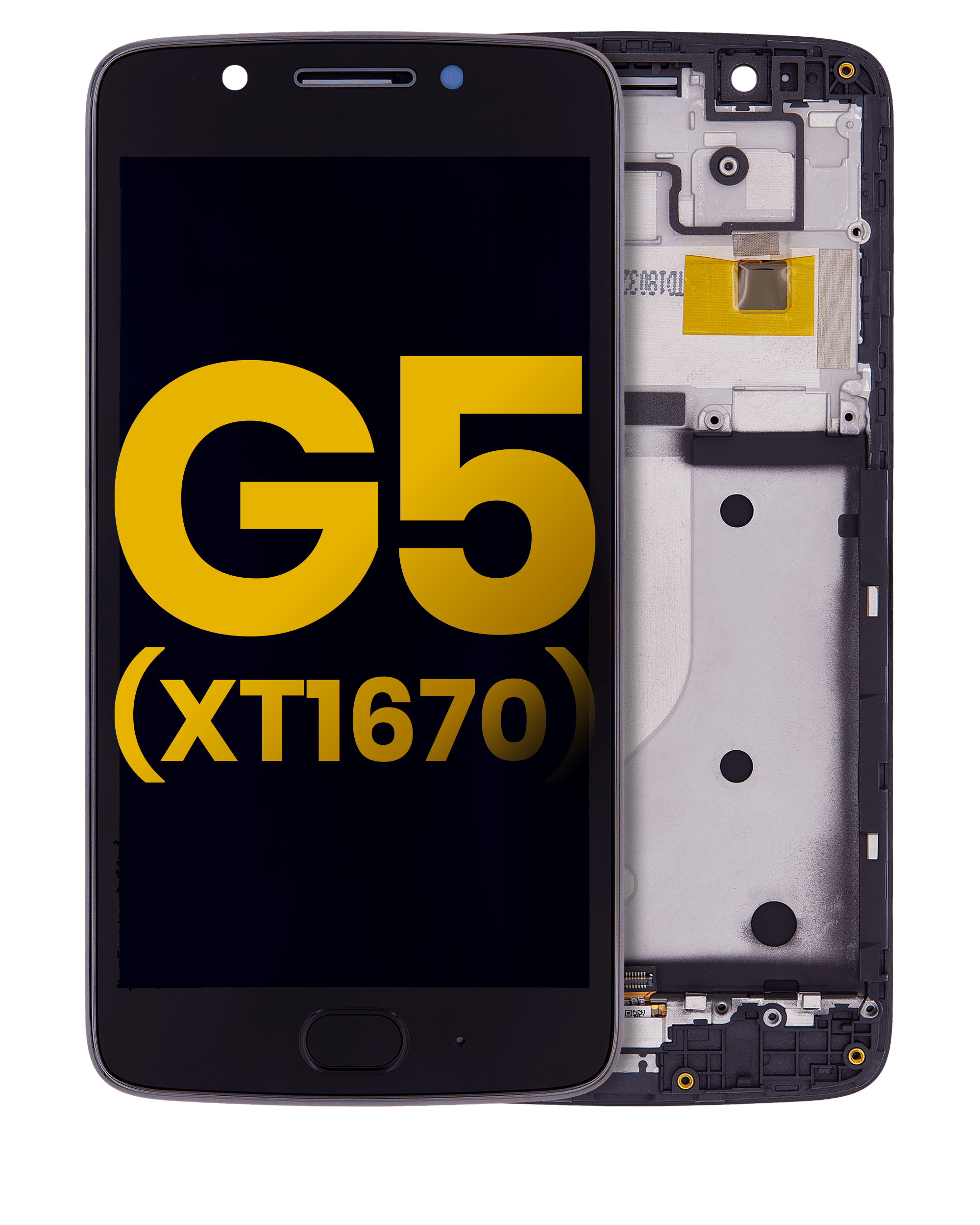 Lcd Assembly With Frame Compatible For Motorola Moto G5 (Xt1670 / 2017) (Black)