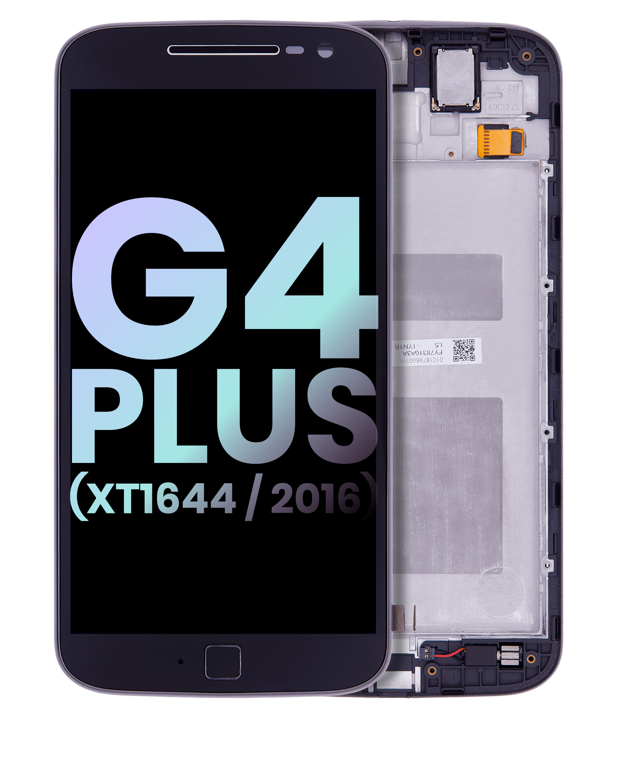 Lcd Assembly With Frame Compatible For Motorola Moto G4 Plus (Xt1644 / 2016) (Official - Not Aftermarket) (Black)
