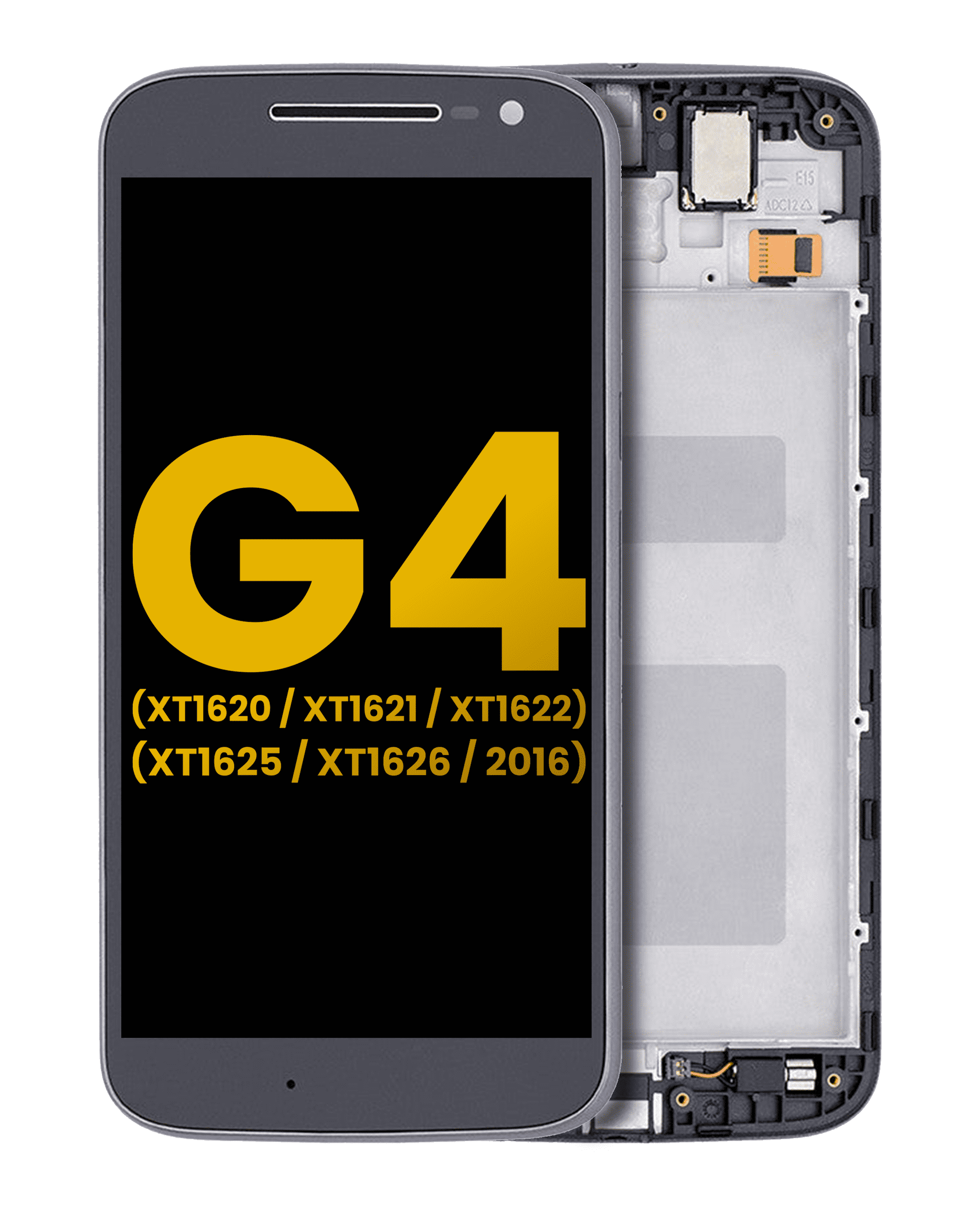 Lcd Assembly With Frame Compatible For Motorola Moto G4 (Xt1620 / Xt1621 / Xt1622 / Xt1625 / Xt1626 / 2016) (Refurbished) (Black)