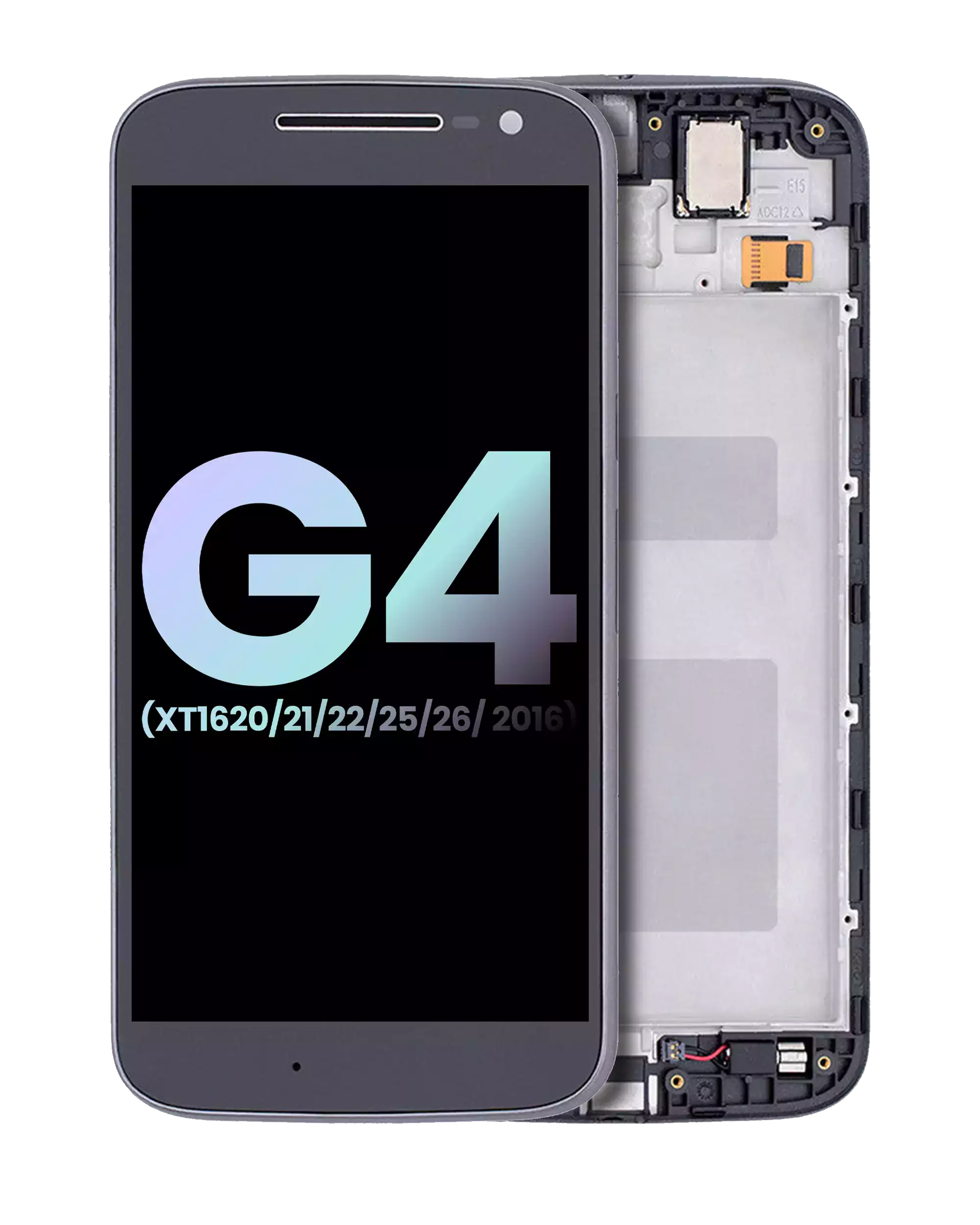 Lcd Assembly With Frame Compatible For Motorola Moto G4 (Xt1620 / Xt1621 / Xt1622 / Xt1625 / Xt1626 / 2016) (Official - Not Aftermarket) (Black)