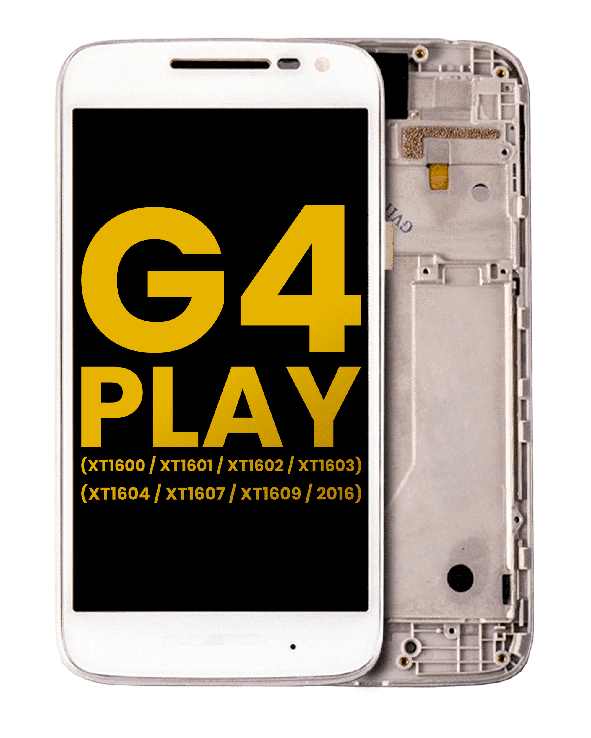 Lcd Assembly With Frame For Motorola Moto G4 Play (Xt1600–Xt1609, 2016, Refurbished, White)