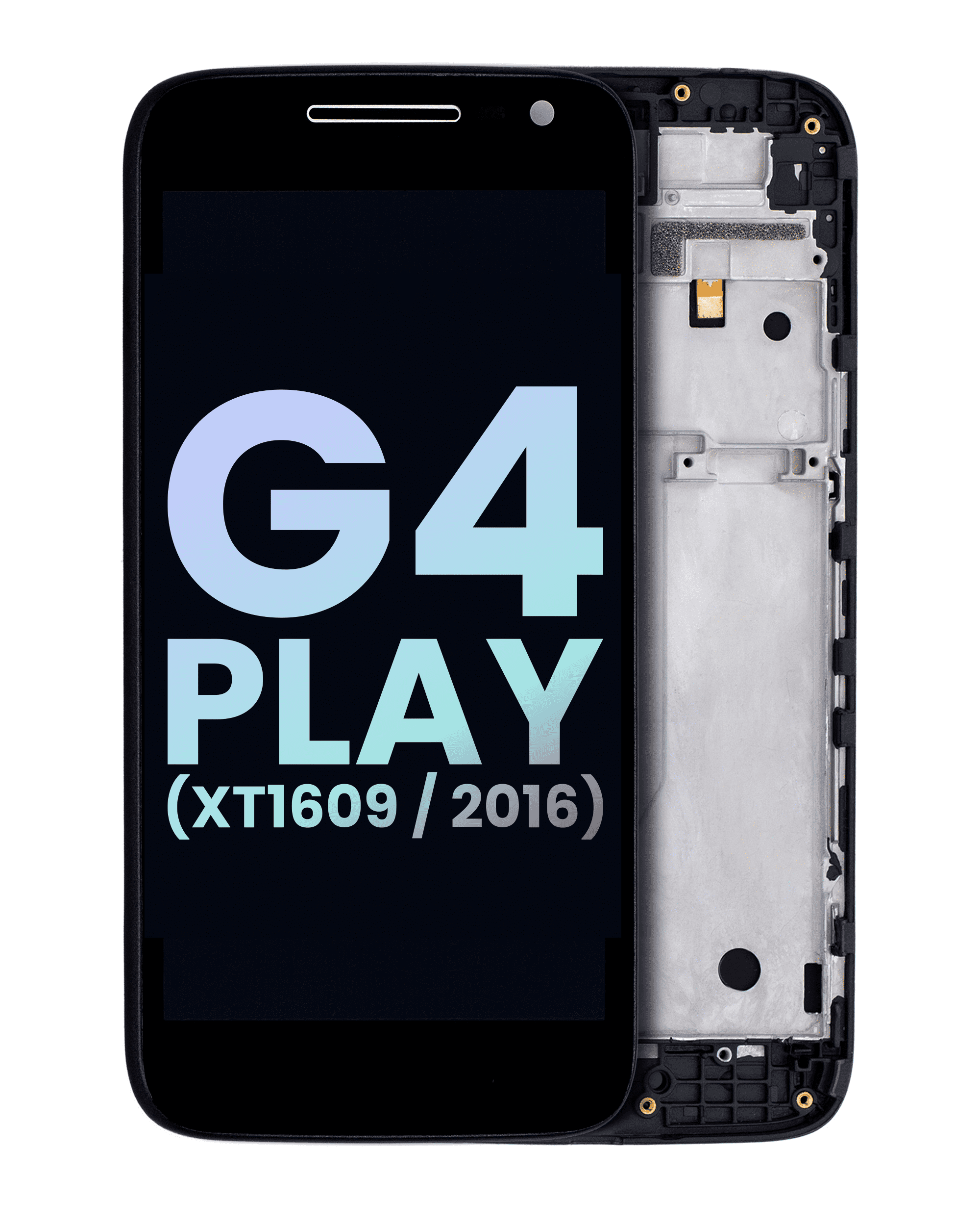 Lcd Assembly With Frame Compatible For Motorola Moto G4 Play (Xt1609 / 2016) (Official - Not Aftermarket) (Black)