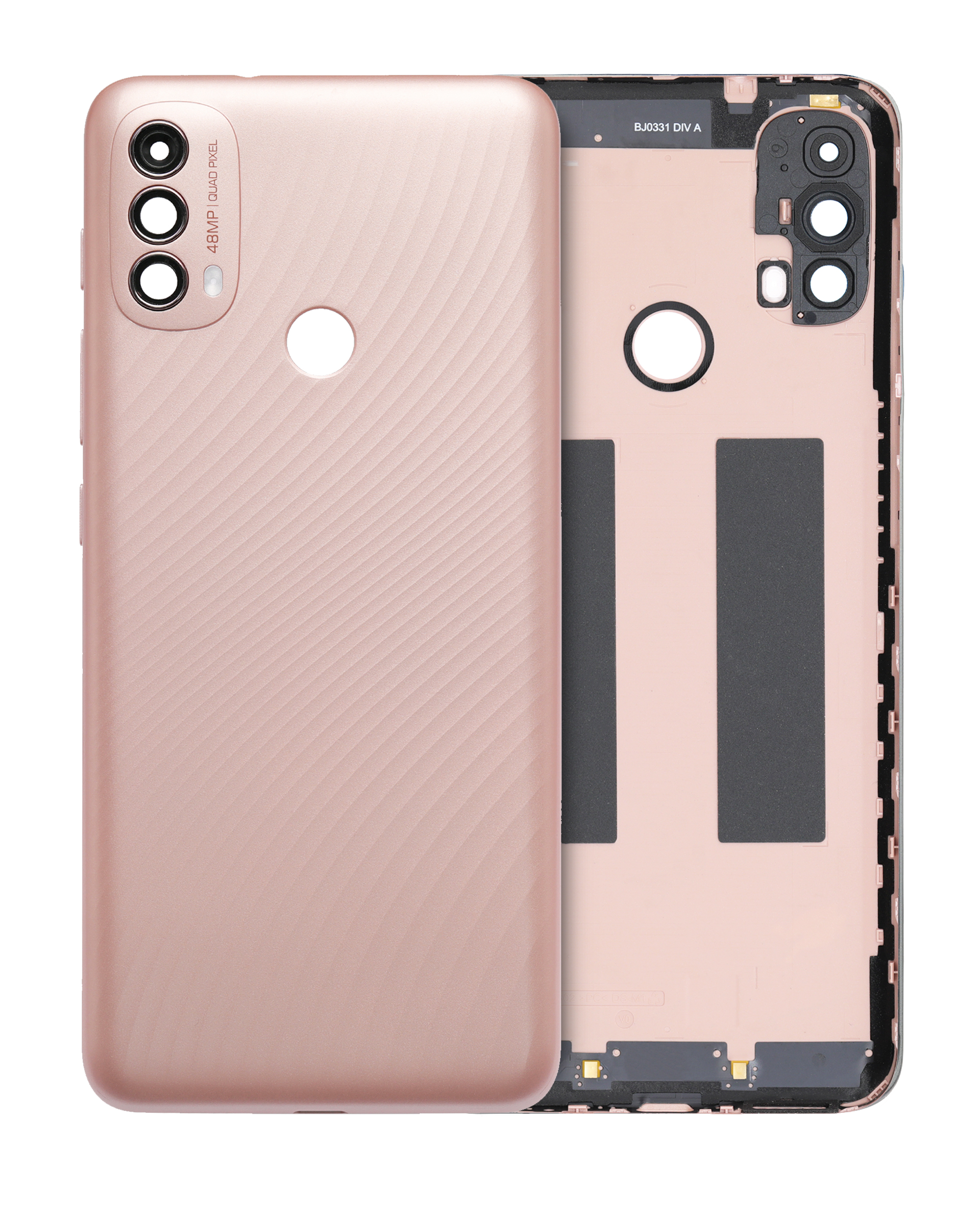Back Cover Glass Compatible For Motorola Moto E40 (Xt2159 / 2021) (Pink Clay)