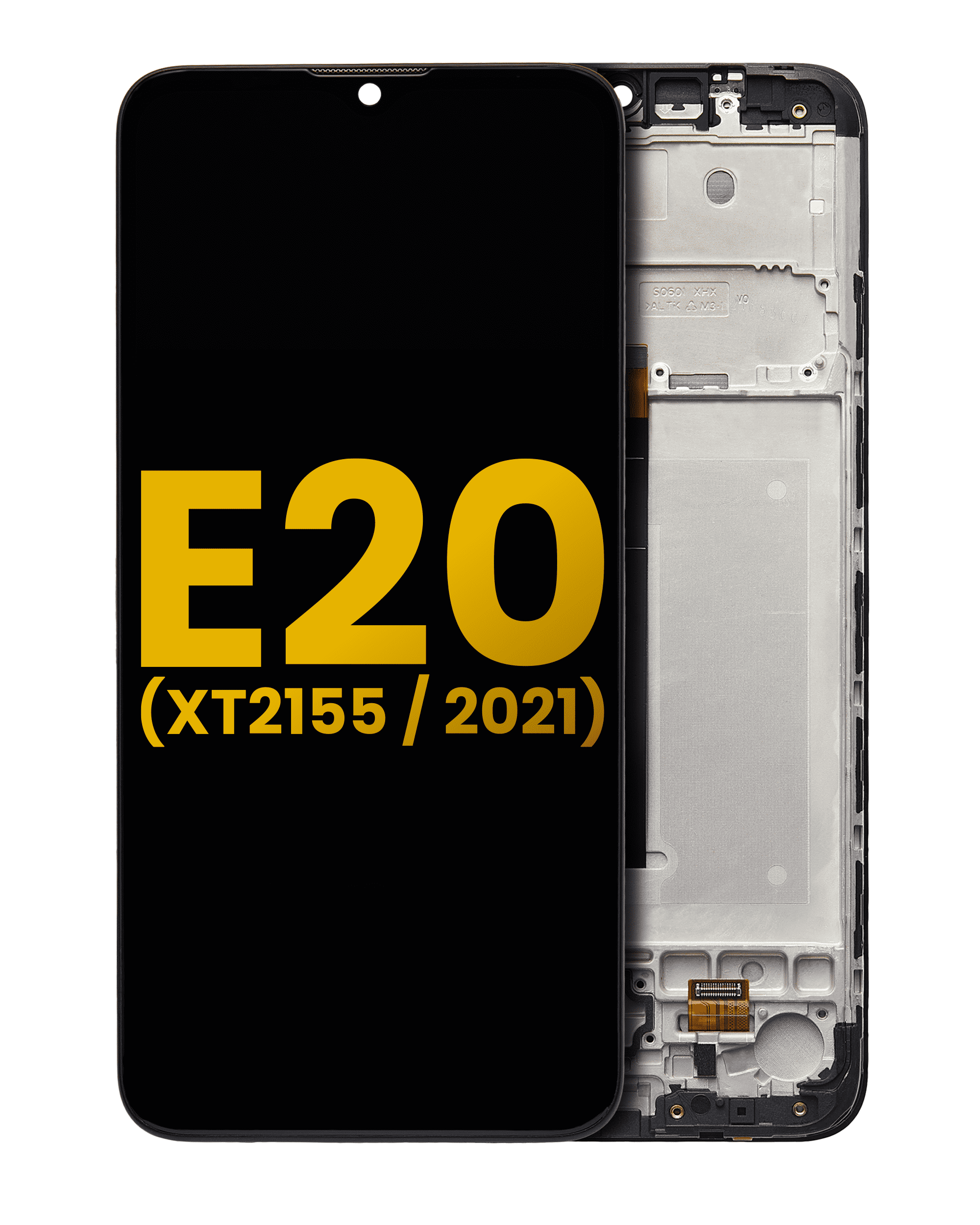 Lcd Assembly With Frame Compatible For Motorola Moto E20 (Xt2155 / 2021) (Refurbished) (Black)