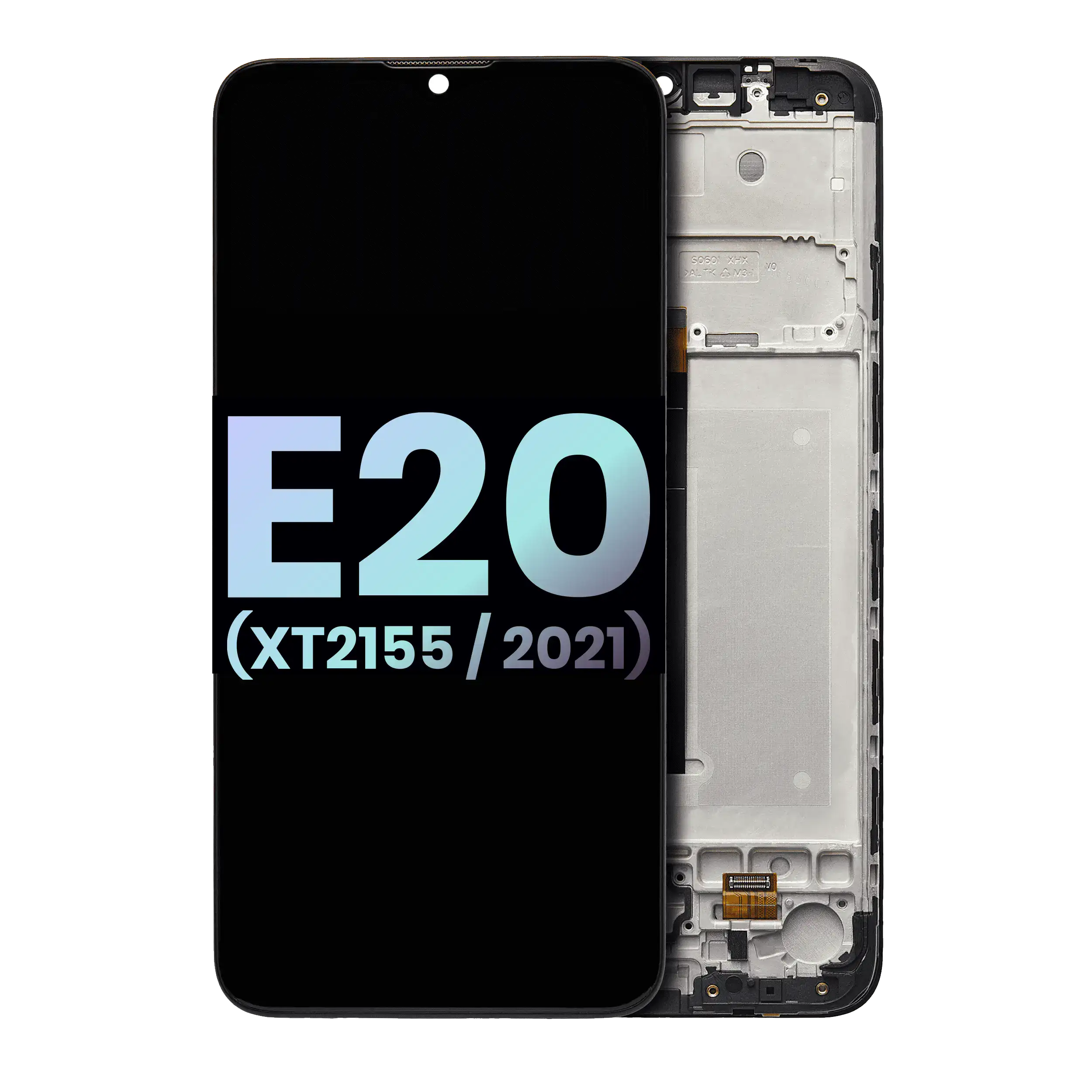 Lcd Assembly With Frame Compatible For Motorola Moto E20 (Xt2155 / 2021) (Official - Not Aftermarket) (Black)