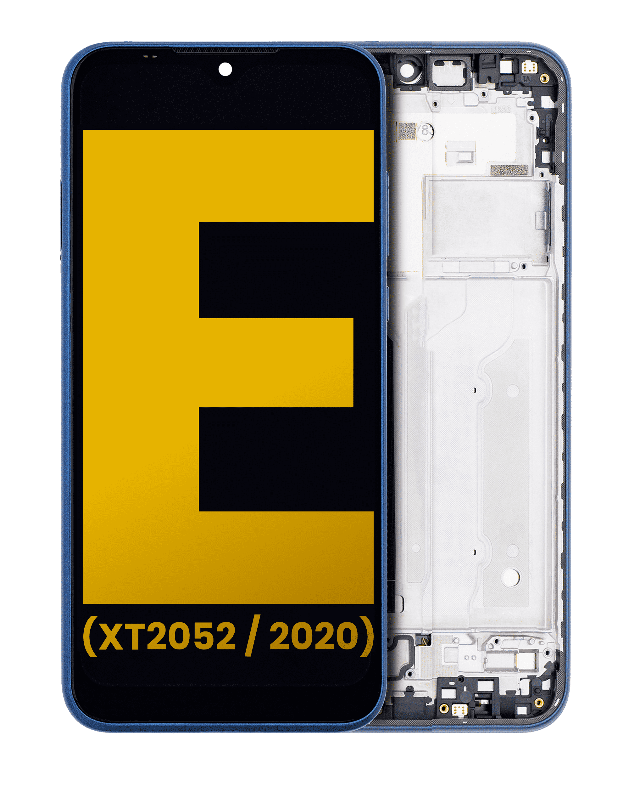 Lcd Assembly With Frame Compatible For Motorola Moto E (Xt2052 / 2020) (Refurbished) (Midnight Blue)