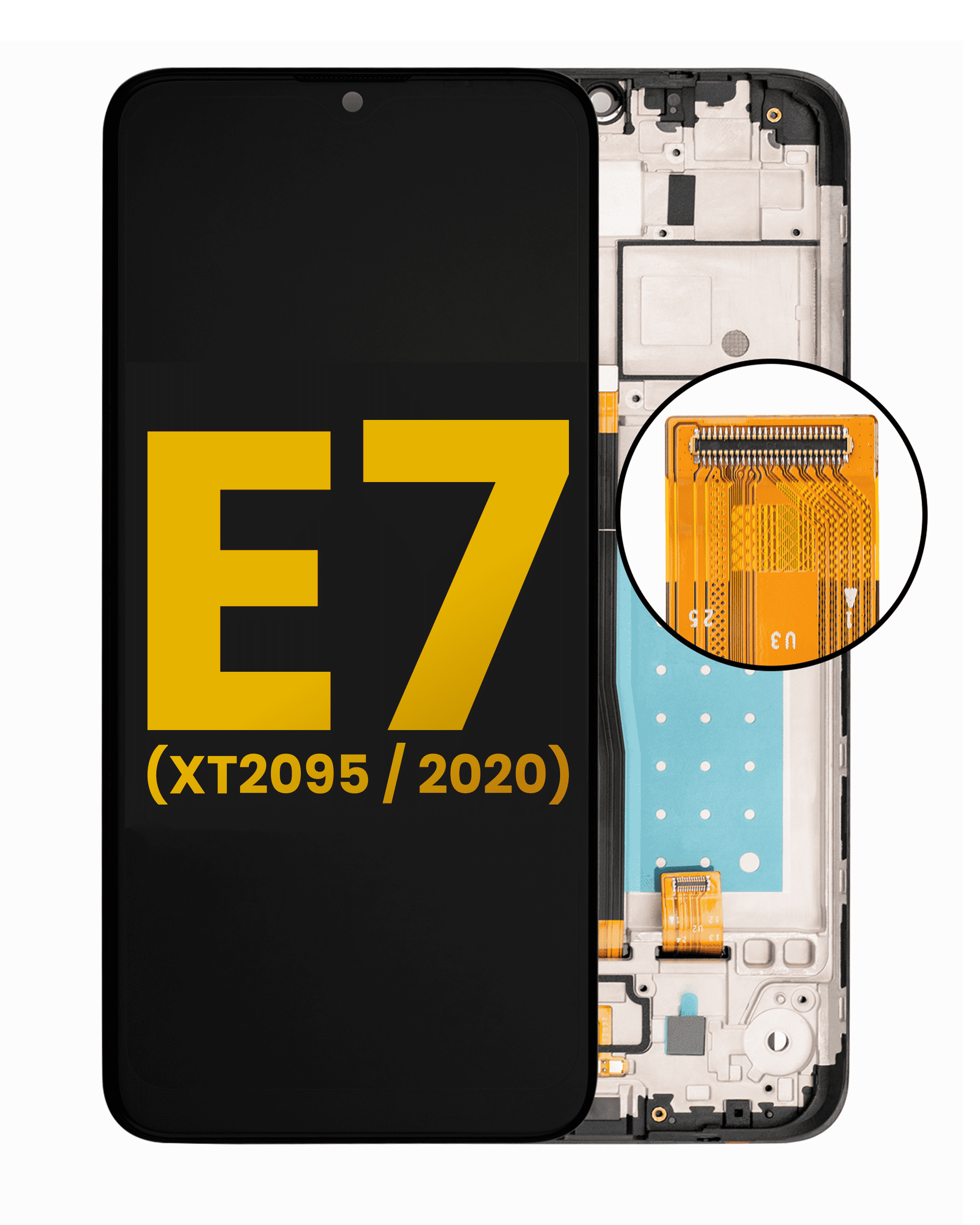 Lcd Assembly With Frame Compatible For Motorola Moto E7 (Xt2095 / 2020) (Refurbished) (All Colors)