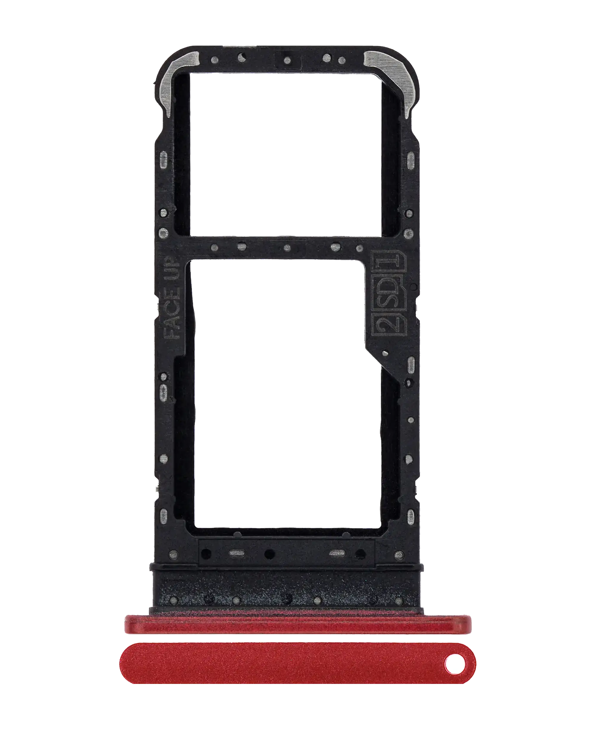 Single Sim Card Tray Compatible For Motorola Moto E7 (Xt2095 / 2020) (Red)
