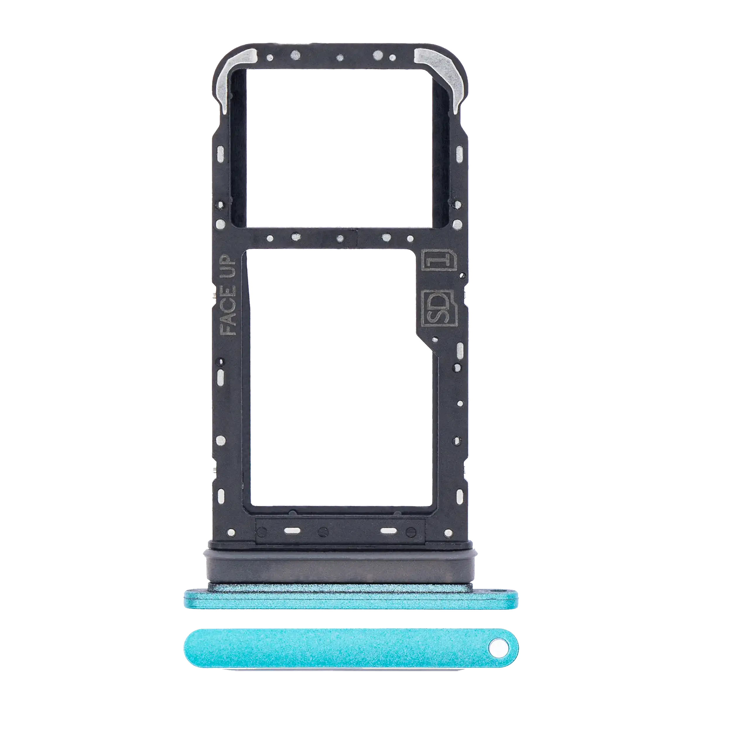 Single Sim Card Tray Compatible For Motorola Moto E7 (Xt2095 / 2020) (Aqua Blue)