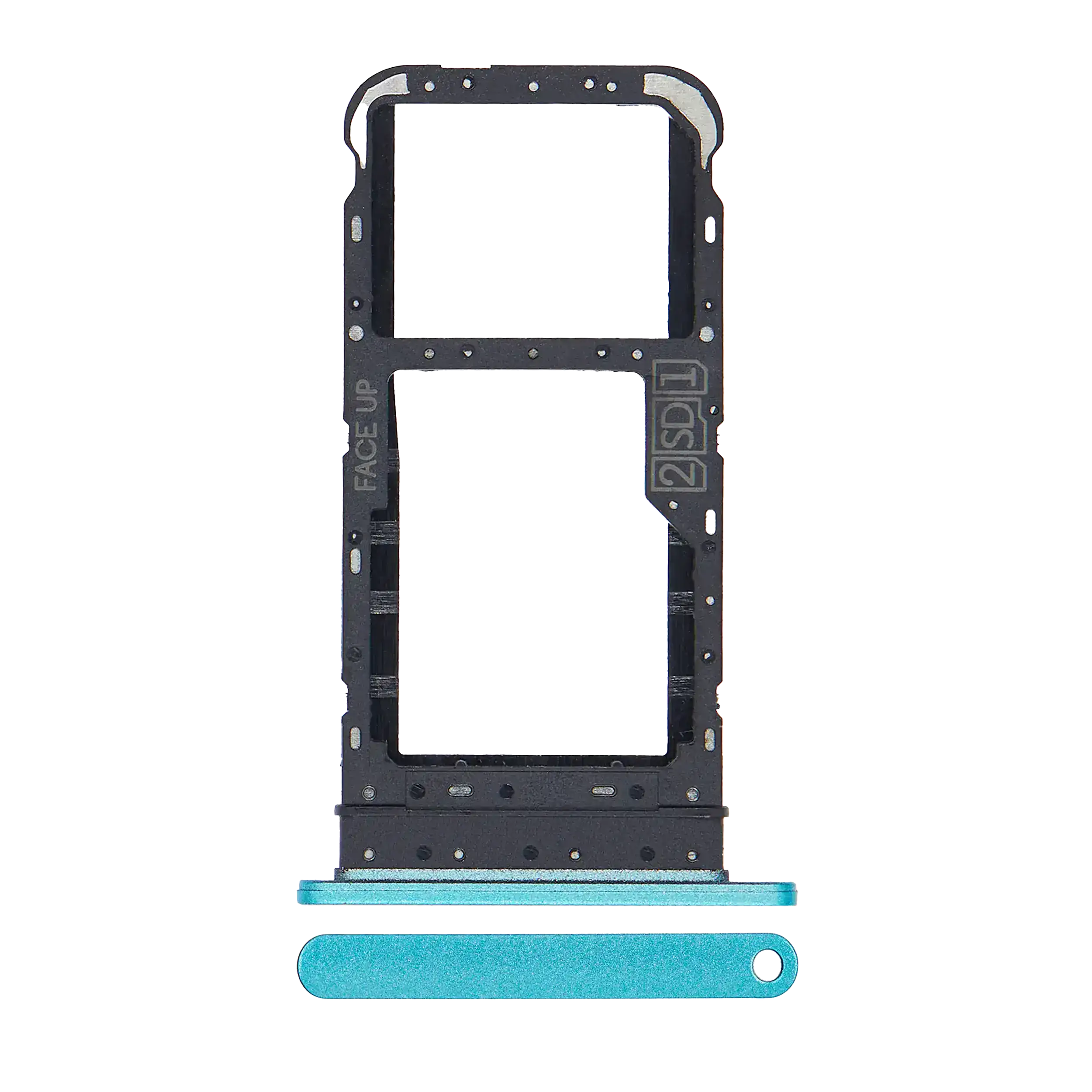 Dual Sim Card Tray Compatible For Motorola Moto E7 (Xt2095 / 2020) (Aqua Blue)