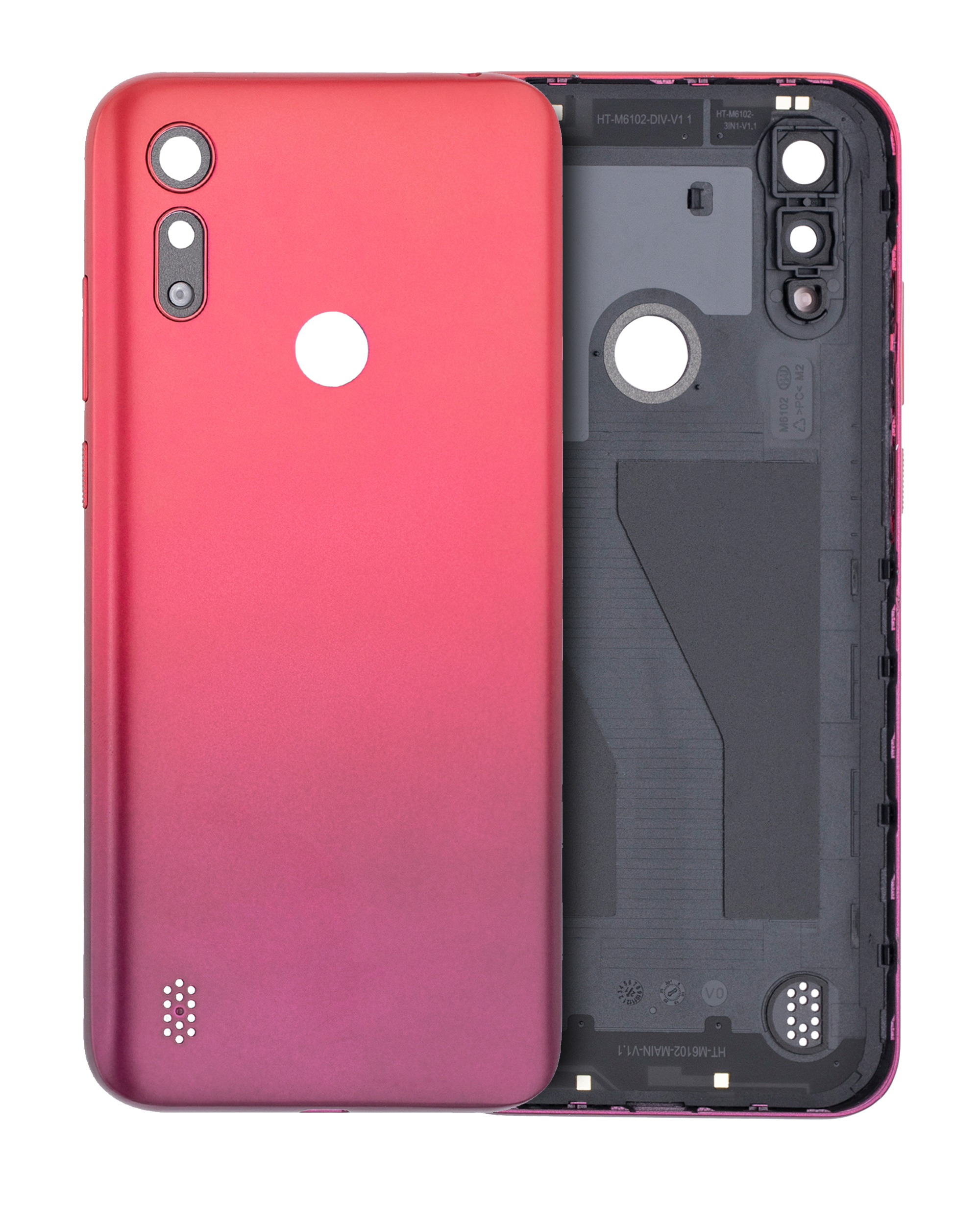 Back Cover Glass Compatible For Motorola Moto E6S (Xt2053 / 2020) (Sunrise Red)